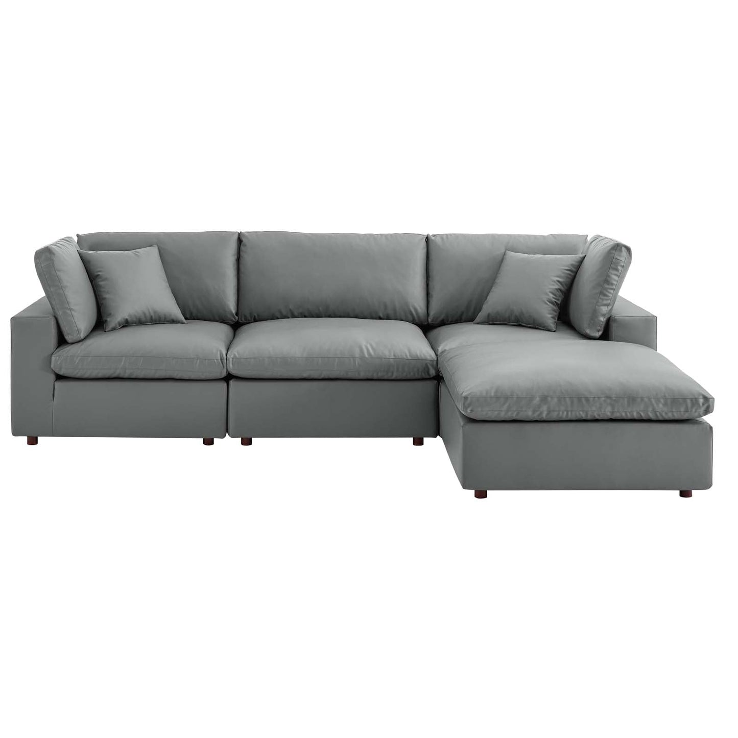 Modway Commix Down Filled Overstuffed Vegan Leather 4-Piece Sectional Sofa | Sofas | 