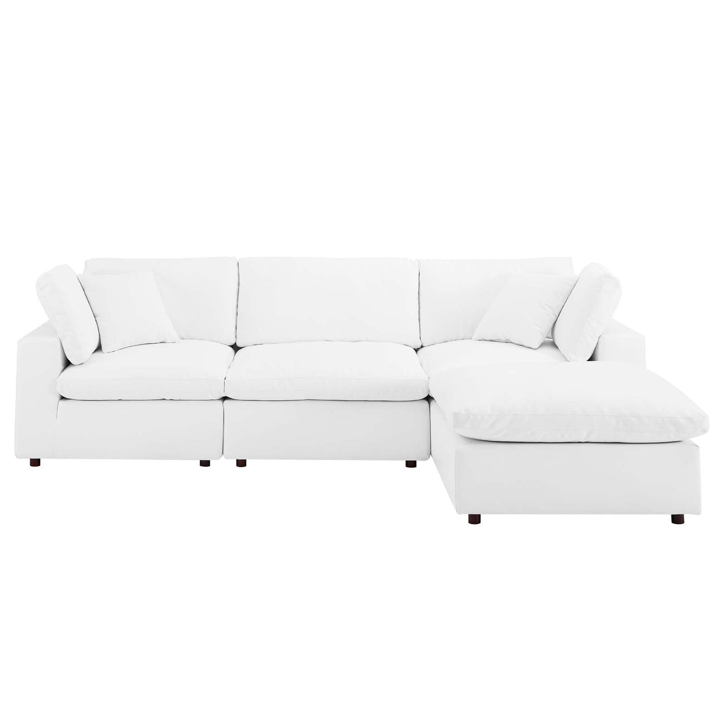 Modway Commix Down Filled Overstuffed Vegan Leather 4-Piece Sectional Sofa | Sofas | 