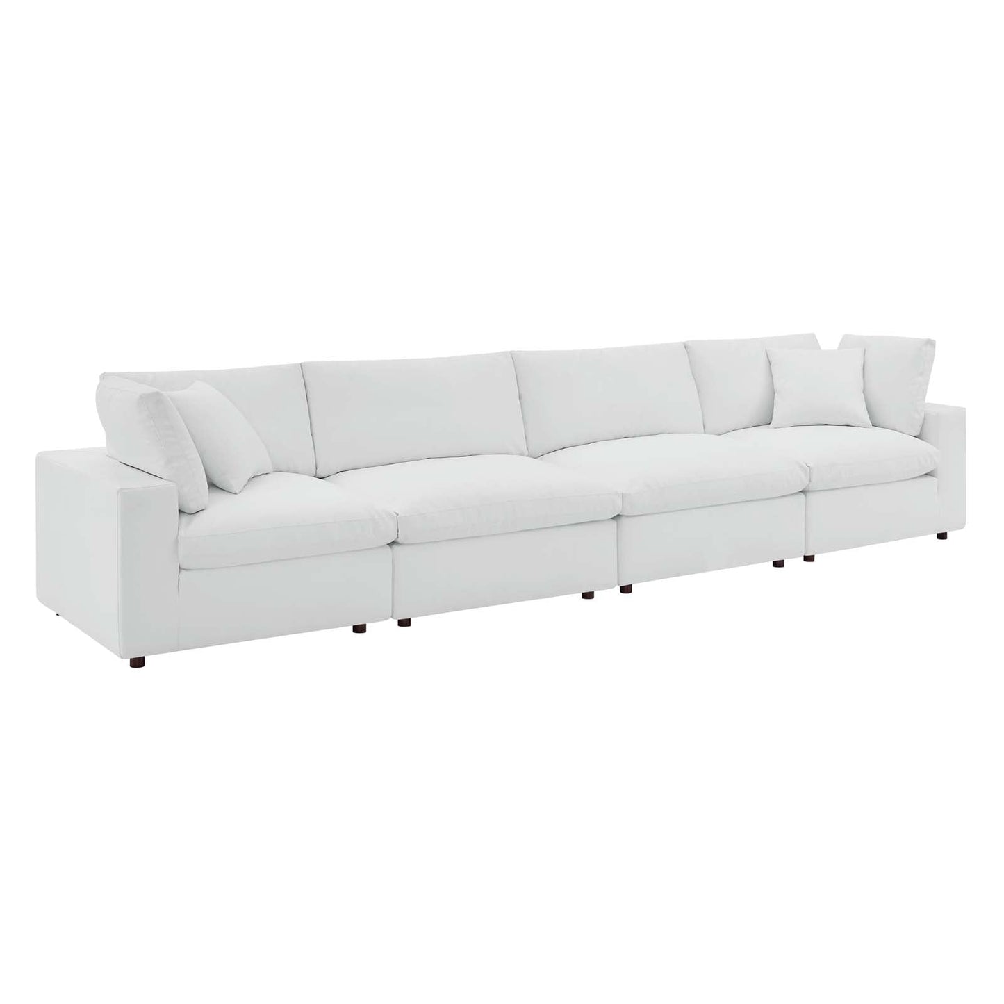 Modway Commix Down Filled Overstuffed Vegan Leather 4-Seater Sofa | Sofas | 
