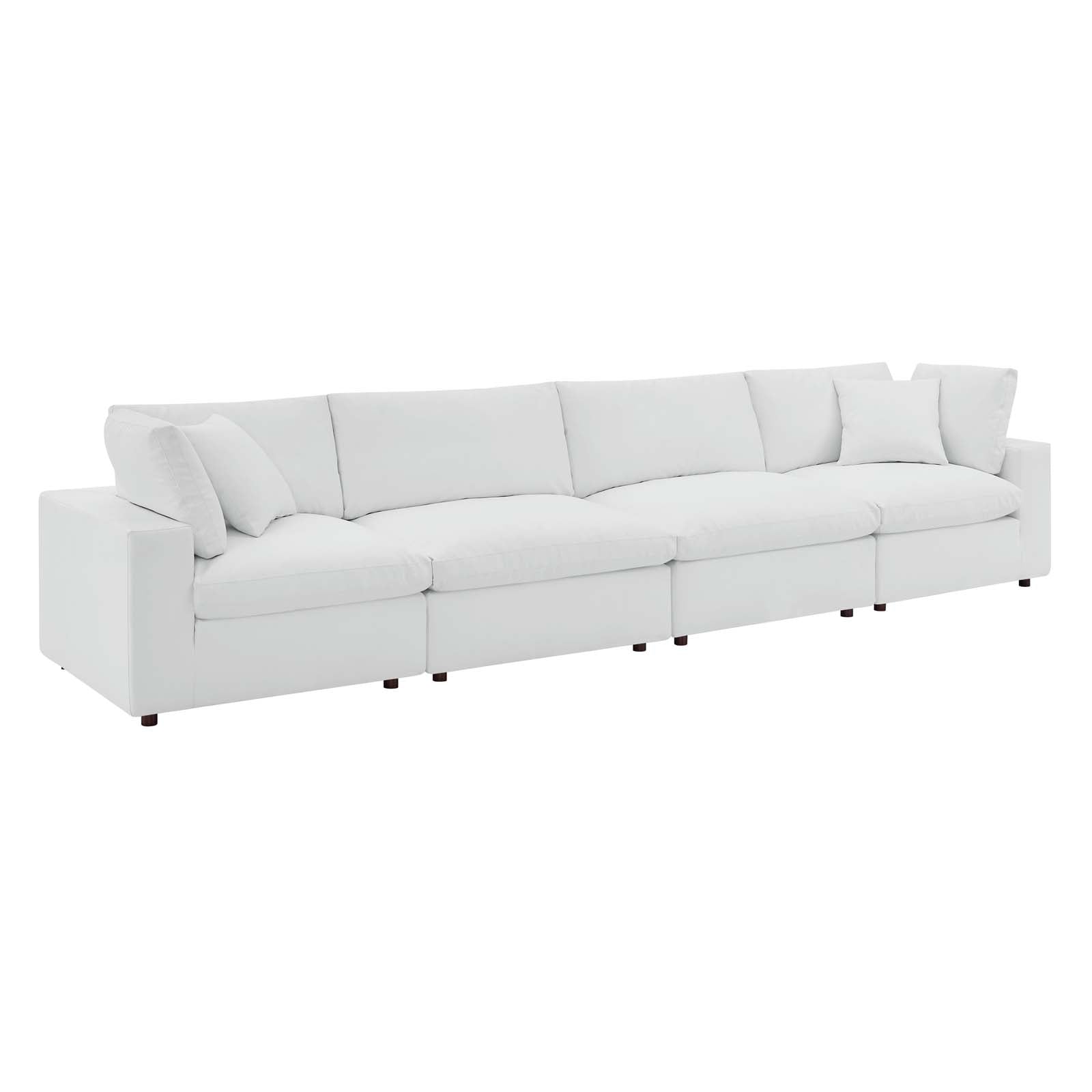Modway Commix Down Filled Overstuffed Vegan Leather 4-Seater Sofa | Sofas | 