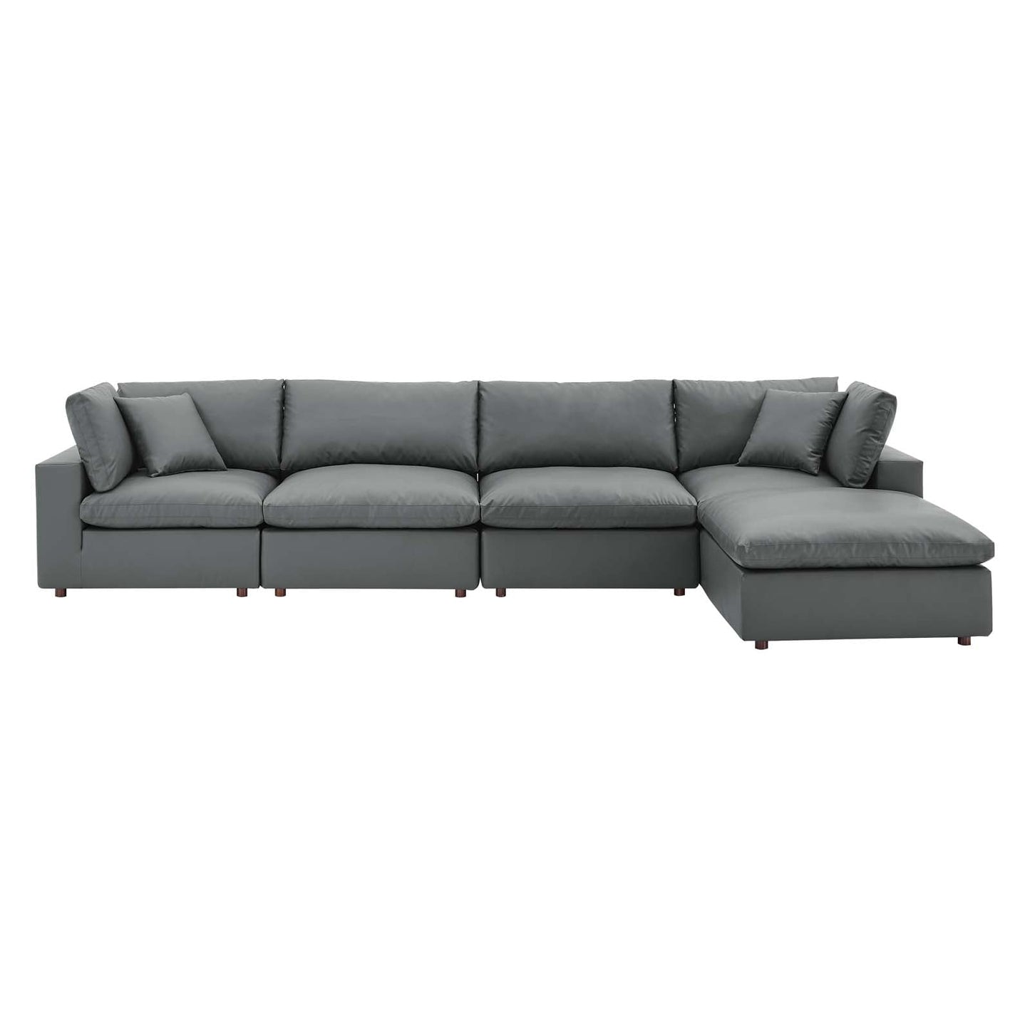 Modway Commix Down Filled Overstuffed Vegan Leather 5-Piece Sectional Sofa | Sofas | 