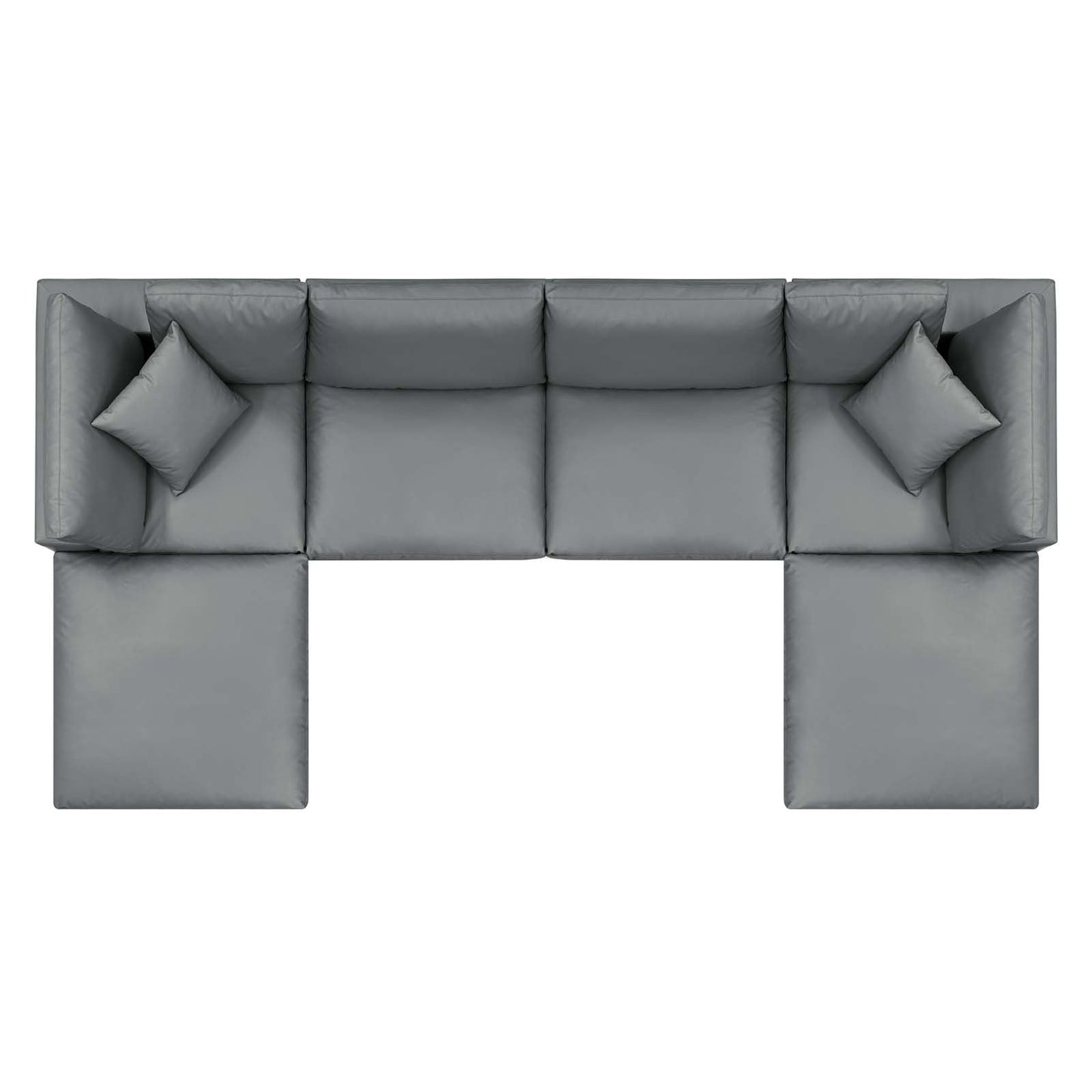 Modway Commix Down Filled Overstuffed Vegan Leather 6-Piece Sectional Sofa | Sofas | 