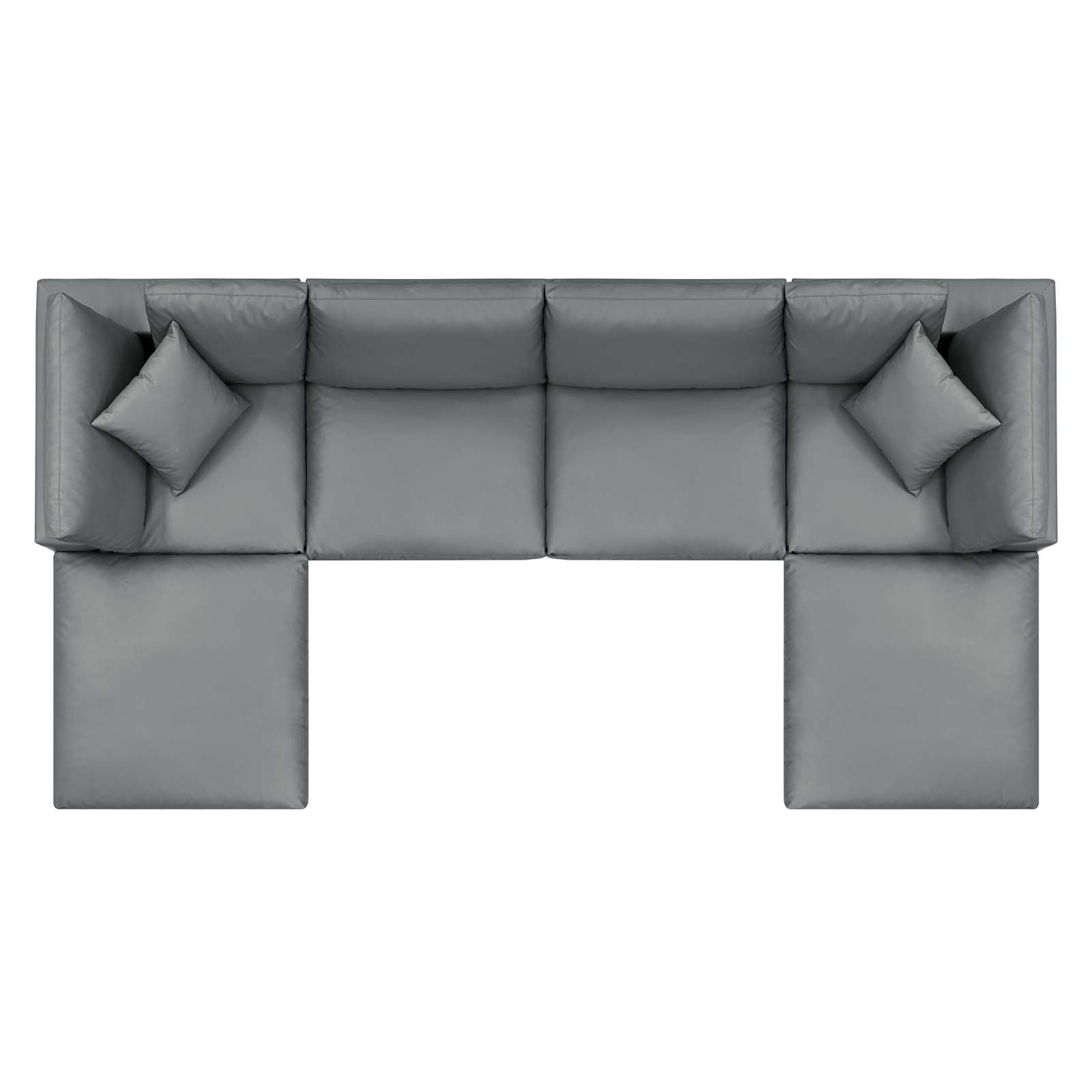 Modway Commix Down Filled Overstuffed Vegan Leather 6-Piece Sectional Sofa | Sofas | 