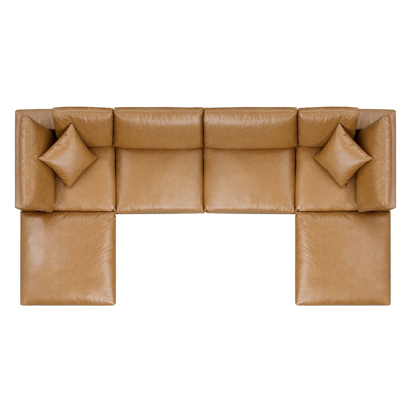 Modway Commix Down Filled Overstuffed Vegan Leather 6-Piece Sectional Sofa | Sofas | 