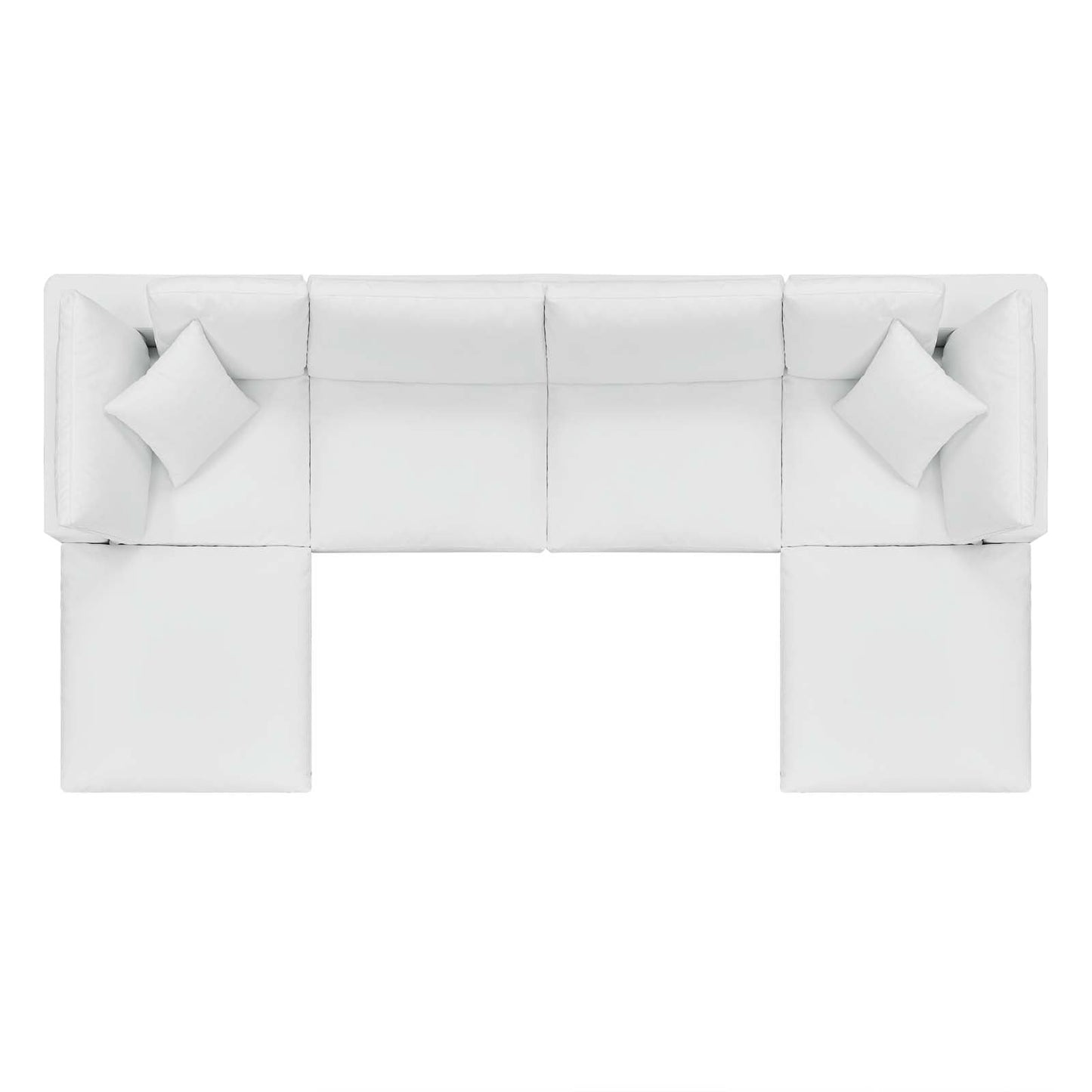 Modway Commix Down Filled Overstuffed Vegan Leather 6-Piece Sectional Sofa | Sofas | 