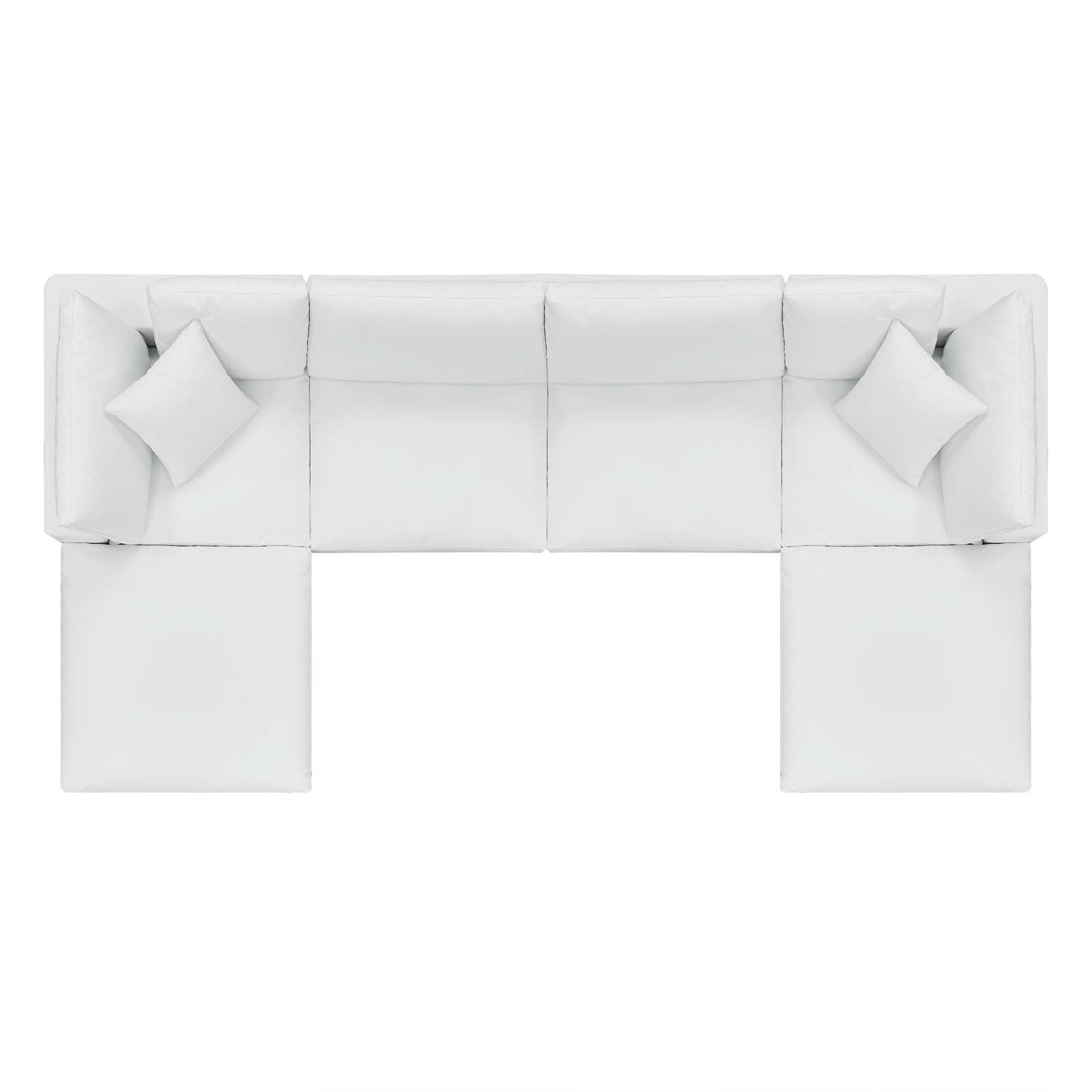 Modway Commix Down Filled Overstuffed Vegan Leather 6-Piece Sectional Sofa | Sofas | 
