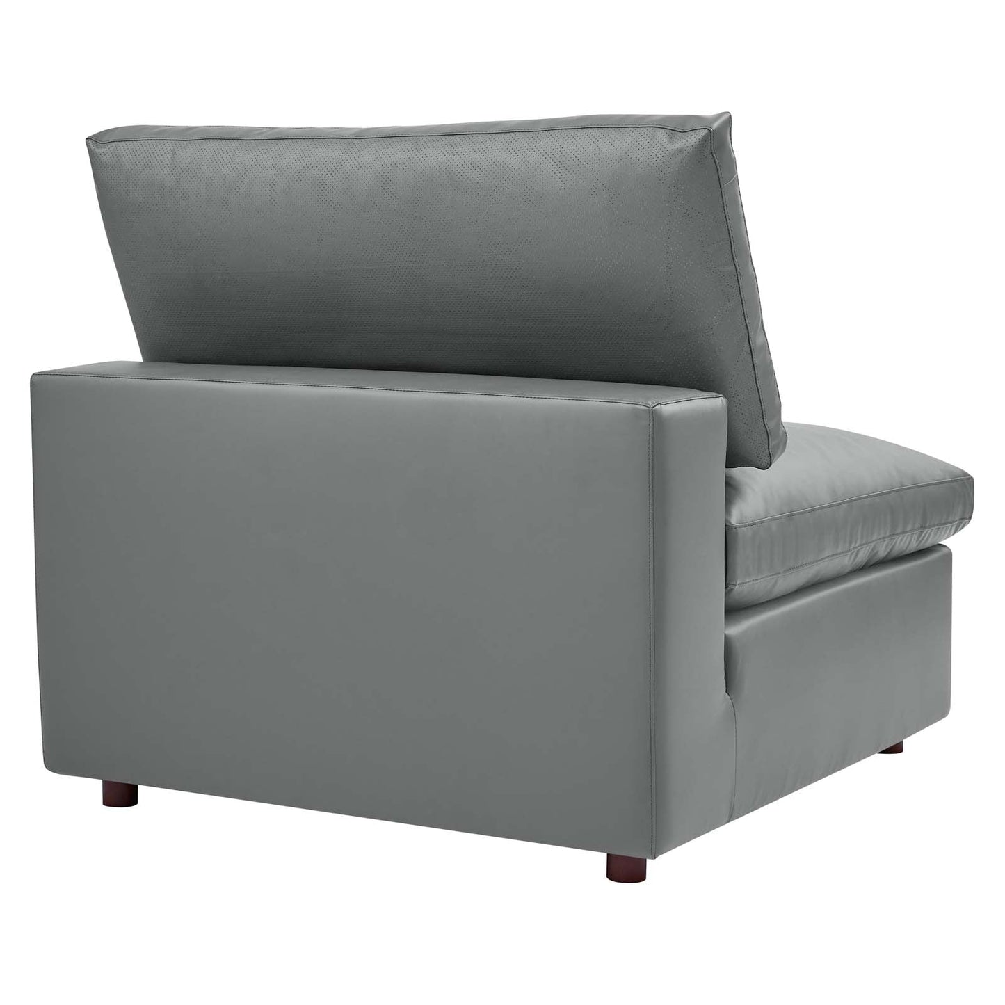 New Modway Commix Down Filled Overstuffed Vegan Leather 5-Piece Sectional Sofa EEI-4919-GRY |  | 