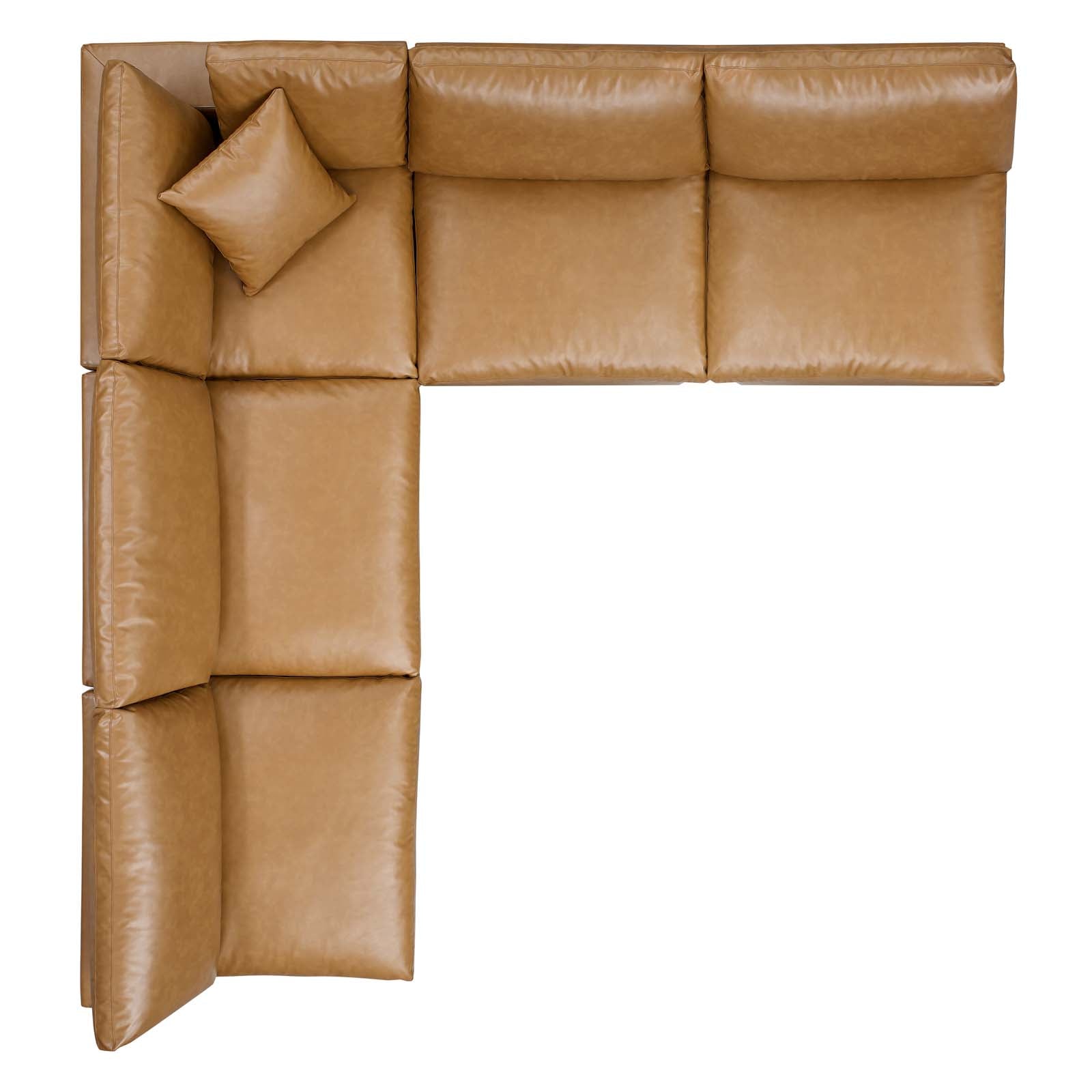 New Modway Commix Down Filled Overstuffed Vegan Leather 5-Piece Sectional Sofa EEI-4919-GRY |  | 