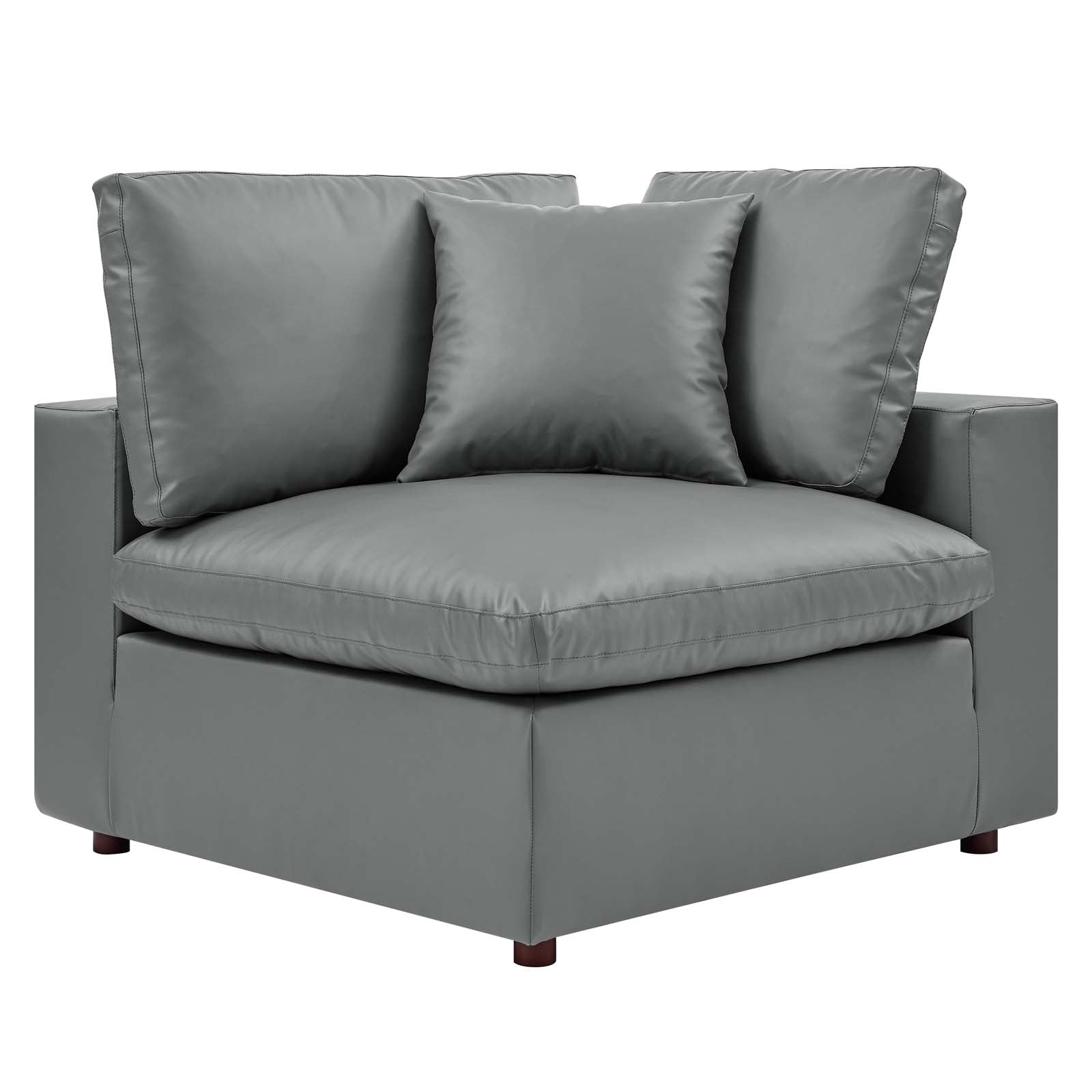 Modway Commix Down Filled Overstuffed Vegan Leather 5-Piece Sectional Sofa | Sofas | 
