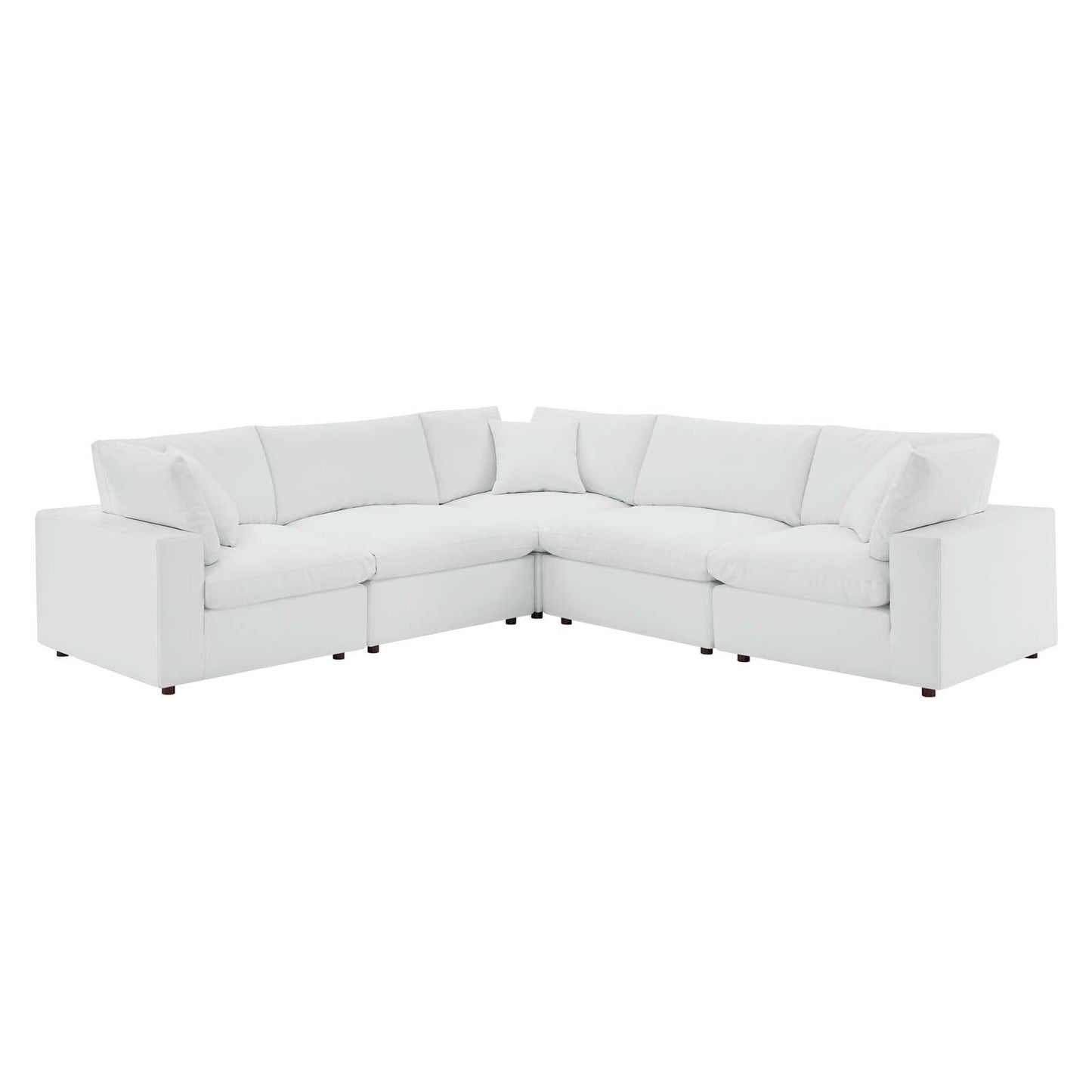 Modway Commix Down Filled Overstuffed Vegan Leather 5-Piece Sectional Sofa | Sofas | 