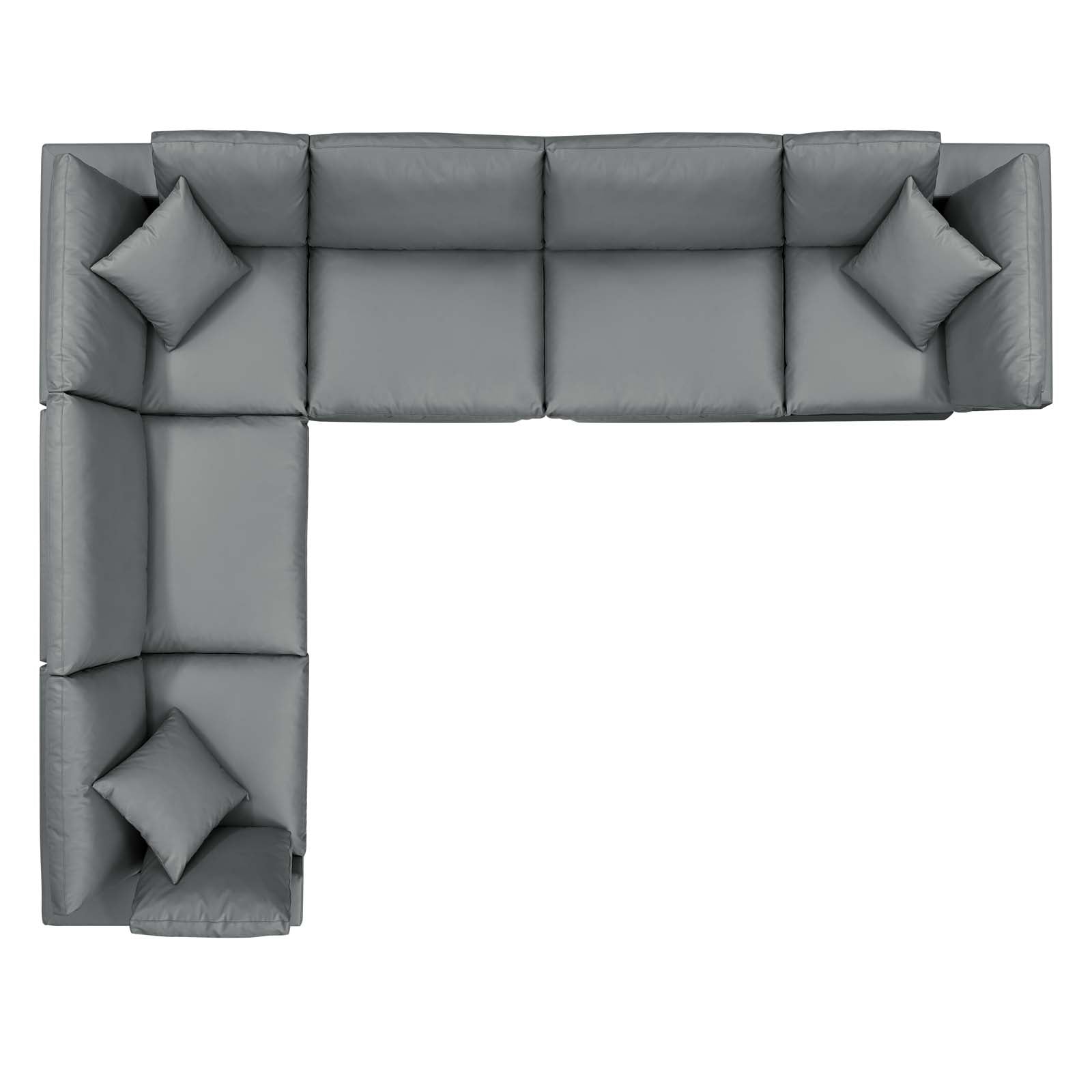 Modway Commix Down Filled Overstuffed Vegan Leather 6-Piece Sectional Sofa | Sofas | 