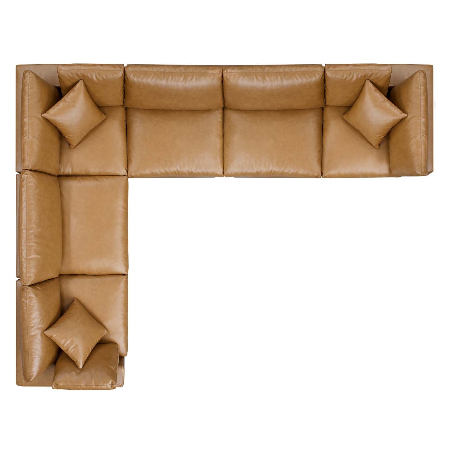 Modway Commix Down Filled Overstuffed Vegan Leather 6-Piece Sectional Sofa | Sofas | 