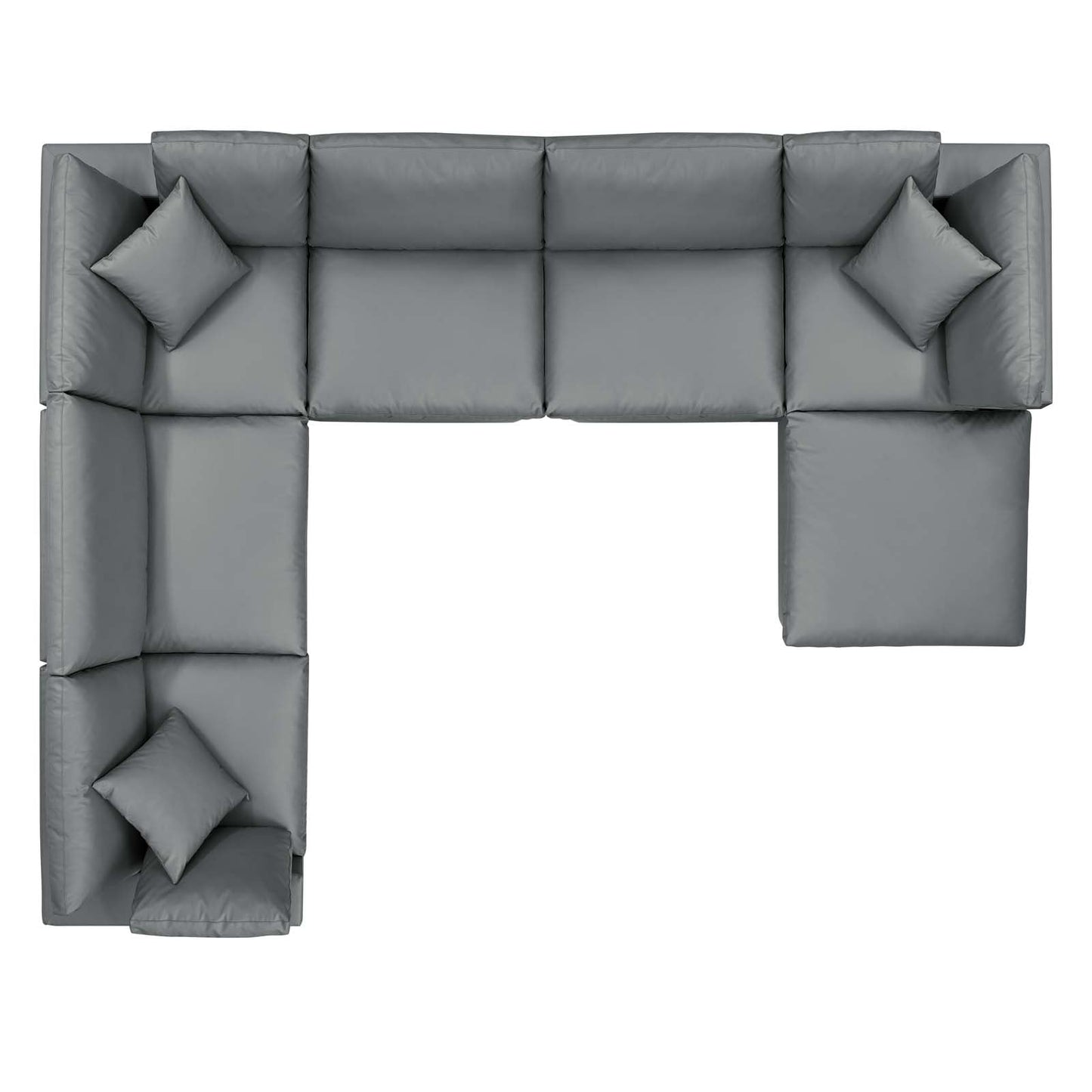 Modway Commix Down Filled Overstuffed Vegan Leather 7-Piece Sectional Sofa | Sofas | 