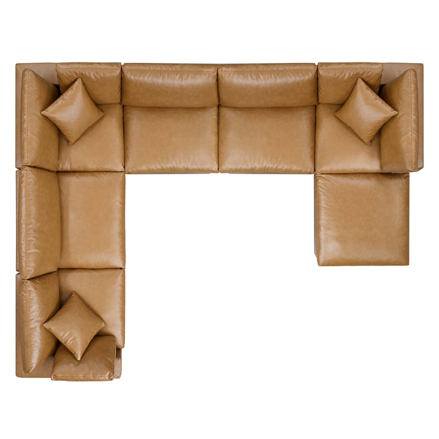 Modway Commix Down Filled Overstuffed Vegan Leather 7-Piece Sectional Sofa | Sofas | 