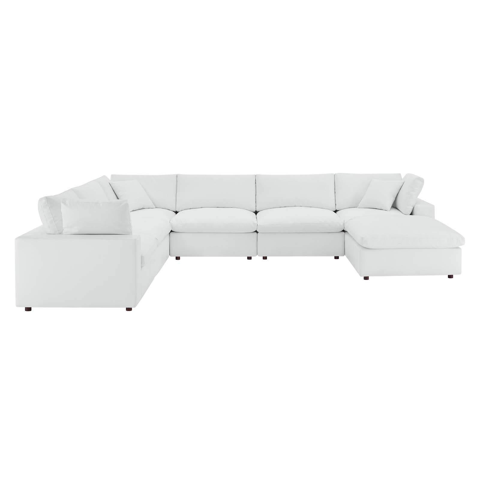 Modway Commix Down Filled Overstuffed Vegan Leather 7-Piece Sectional Sofa | Sofas | 