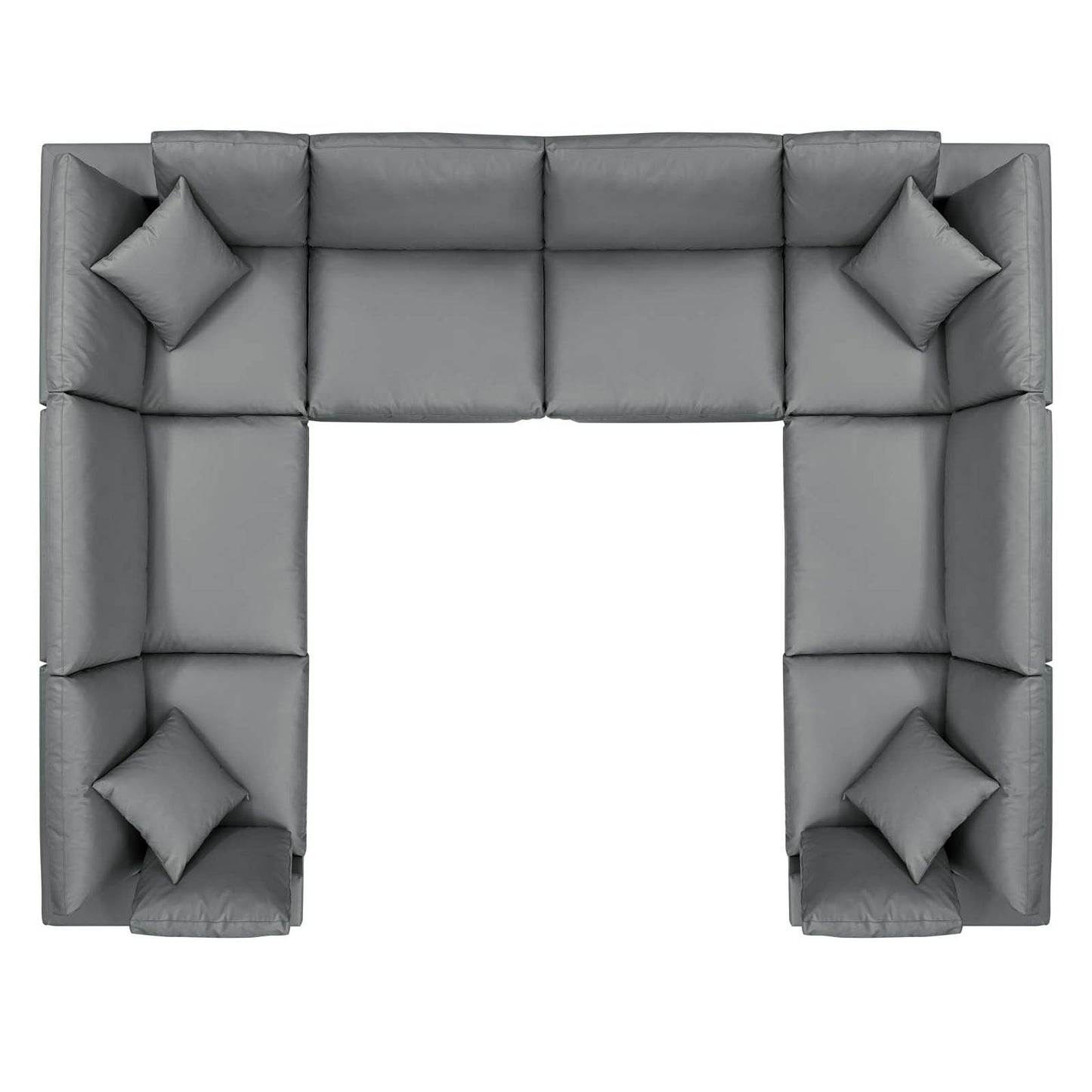 Modway Commix Down Filled Overstuffed Vegan Leather 8-Piece Sectional Sofa | Sofas | 