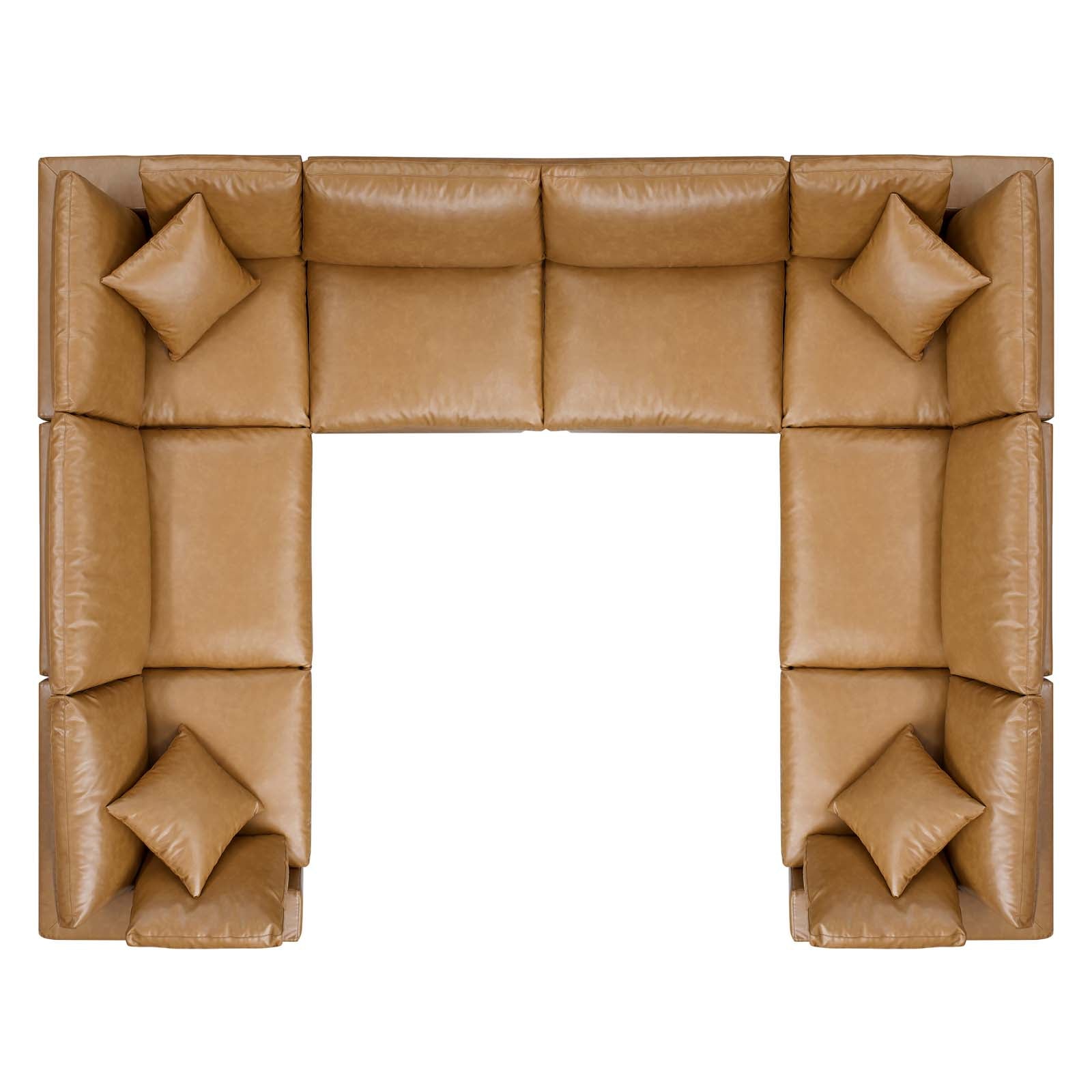 Modway Commix Down Filled Overstuffed Vegan Leather 8-Piece Sectional Sofa | Sofas | 