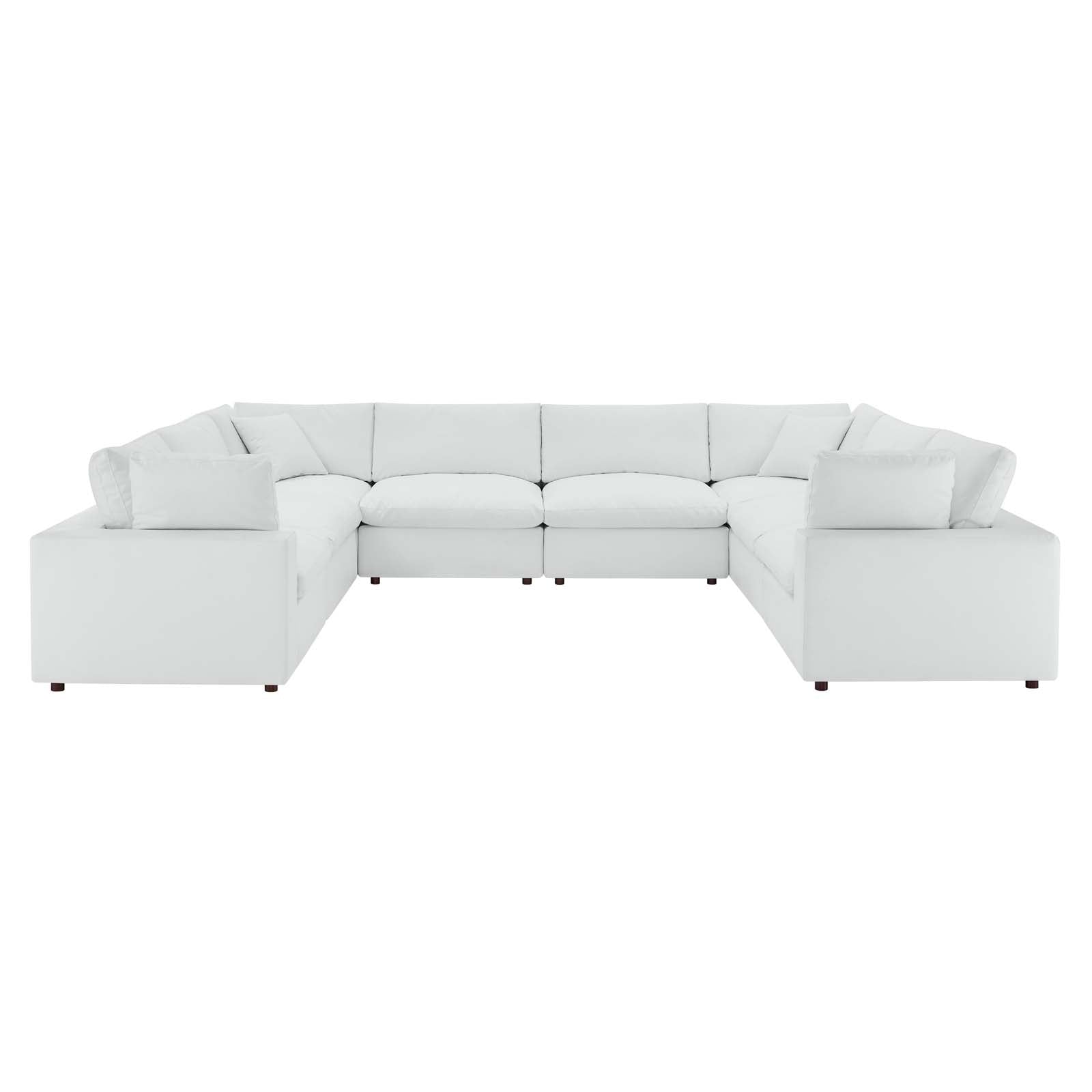 Modway Commix Down Filled Overstuffed Vegan Leather 8-Piece Sectional Sofa | Sofas | 