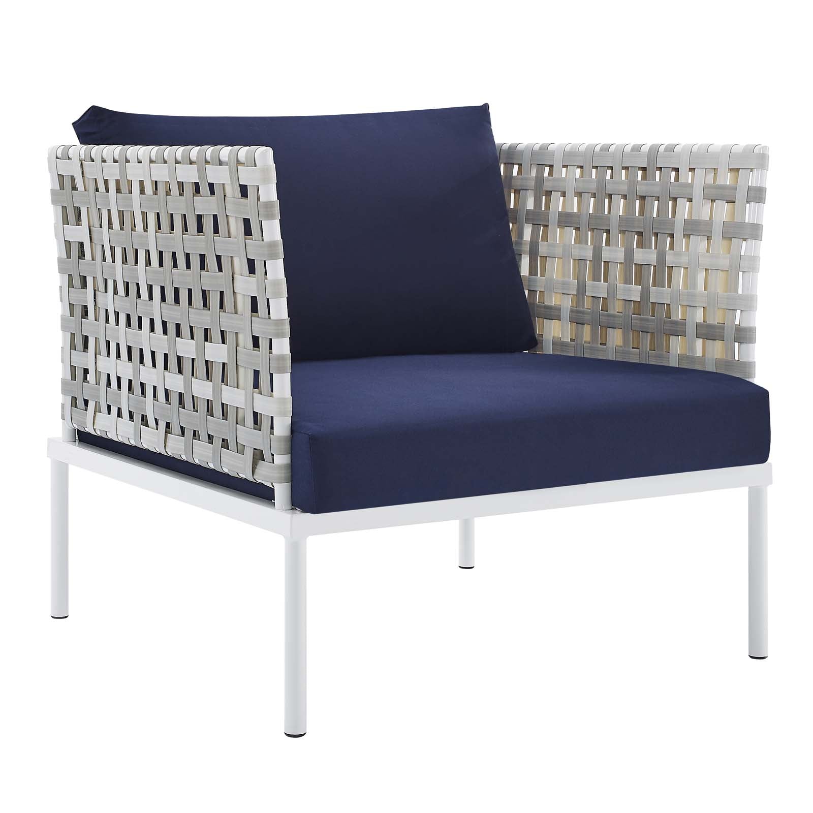 Modway Harmony 6-Piece  Sunbrella® Basket Weave Outdoor Patio Aluminum Seating Set | Outdoor Sofas, Loveseats & Sectionals | 