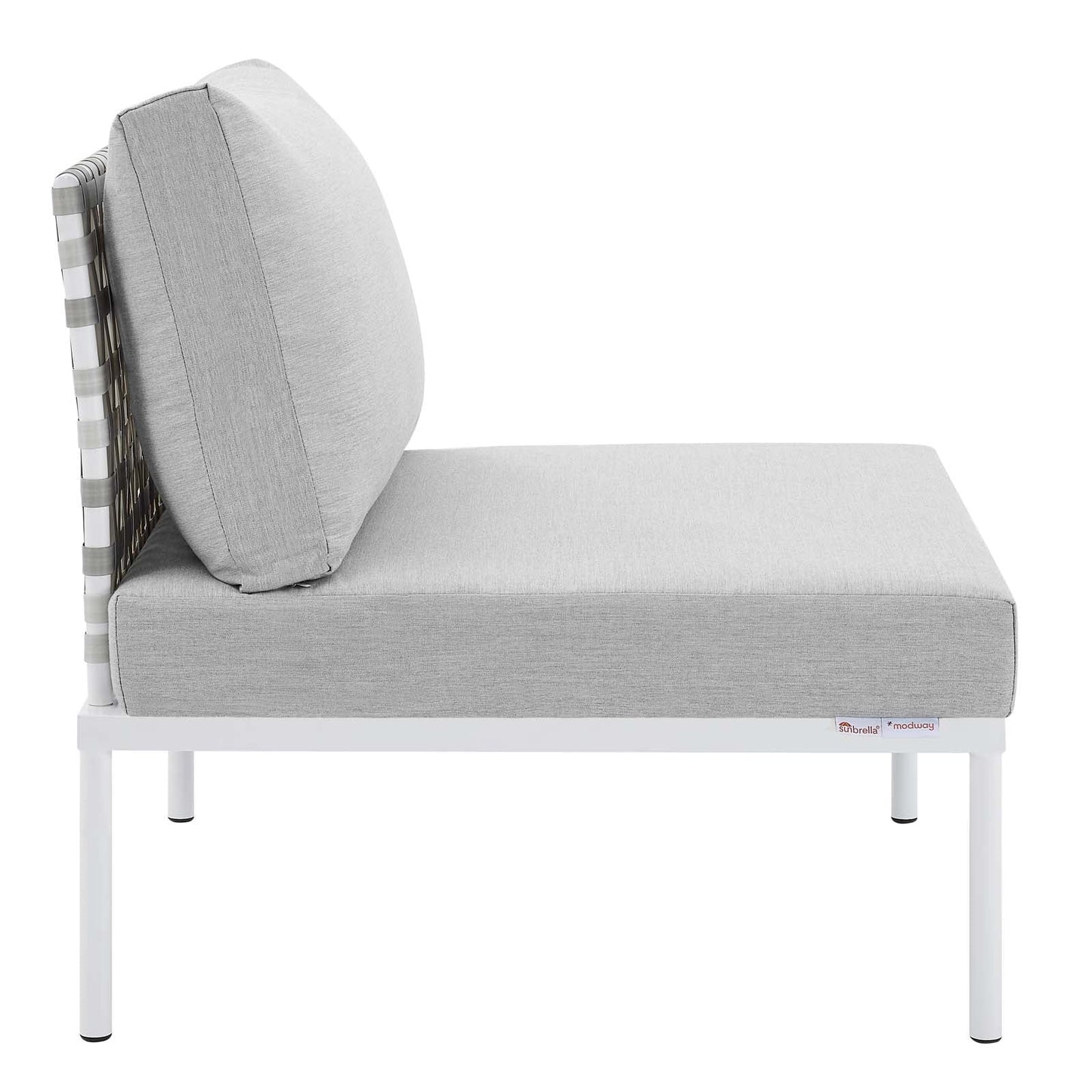 Modway Harmony 8-Piece  Sunbrella® Basket Weave Outdoor Patio Aluminum Sectional Sofa Set | Outdoor Sofas, Loveseats & Sectionals | 