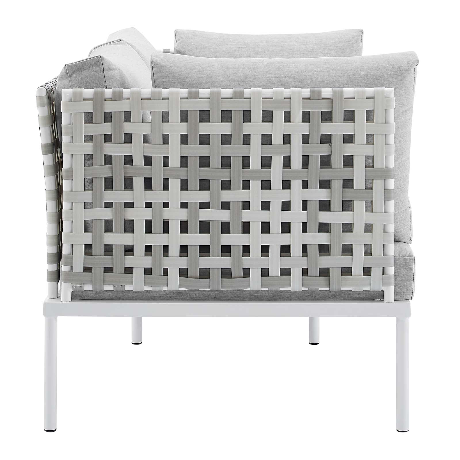 Modway Harmony 8-Piece  Sunbrella® Basket Weave Outdoor Patio Aluminum Seating Set | Outdoor Sofas, Loveseats & Sectionals | 