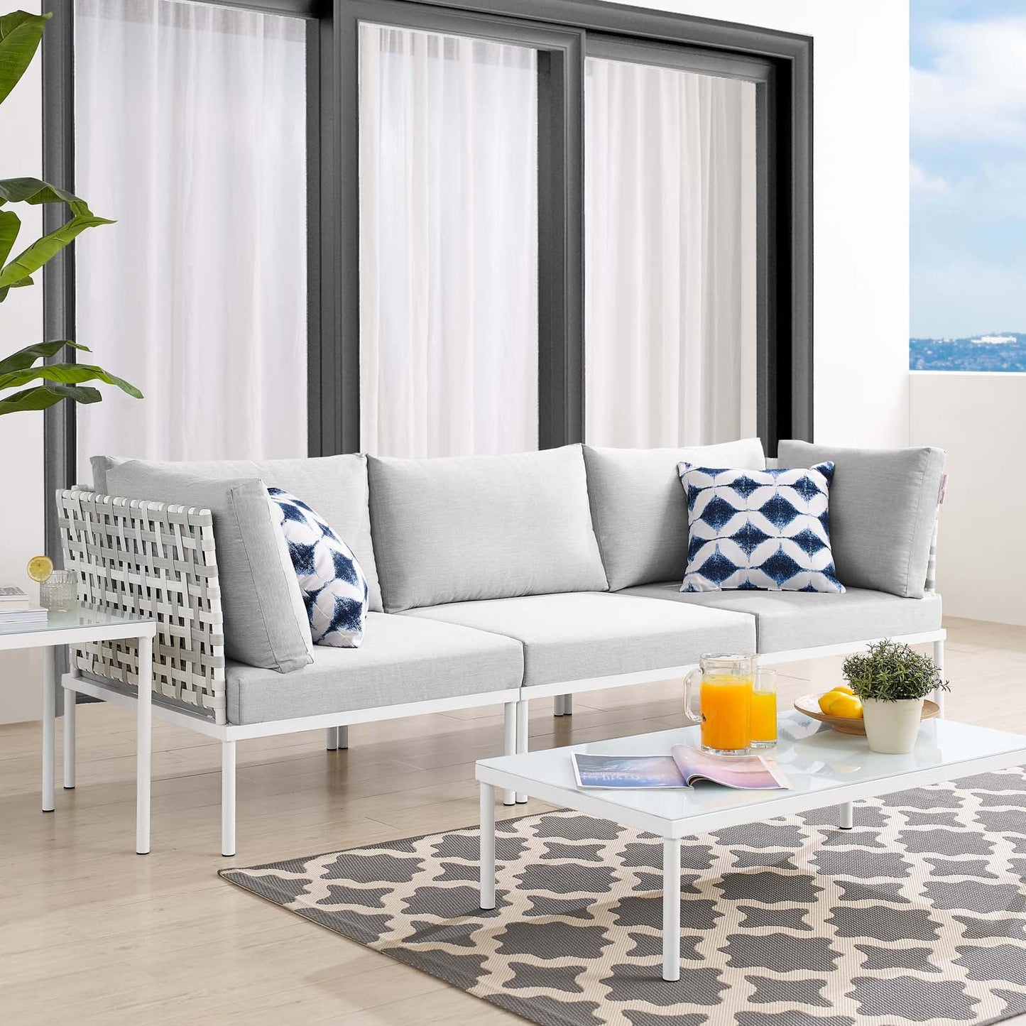 Modway Harmony Sunbrella® Basket Weave Outdoor Patio Aluminum Sofa | Outdoor Sofas, Loveseats & Sectionals