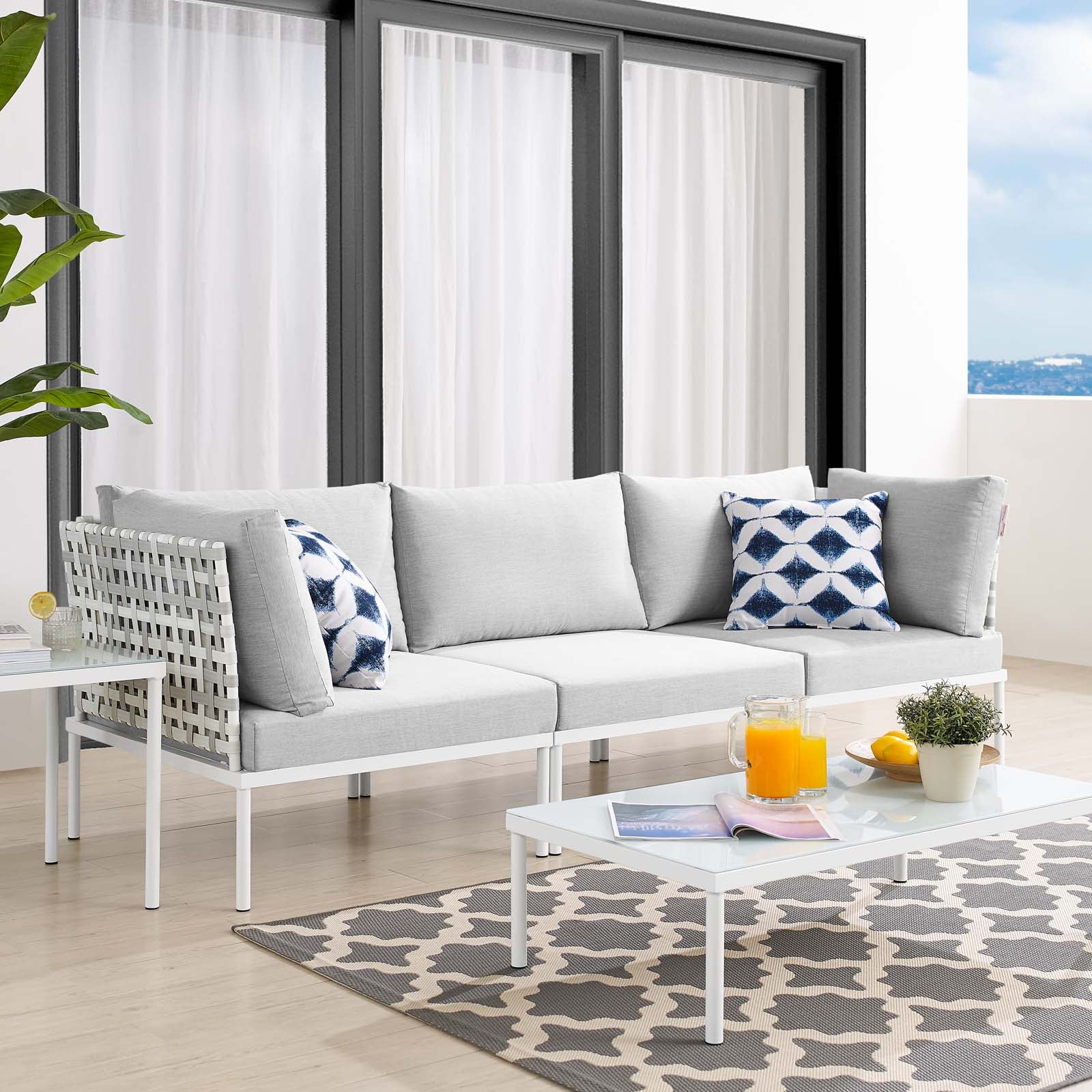 Modway Harmony Sunbrella® Basket Weave Outdoor Patio Aluminum Sofa | Outdoor Sofas, Loveseats & Sectionals