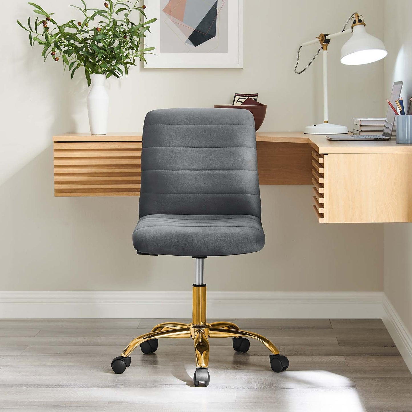Ripple Armless Performance Velvet Office Chair By Modway - EEI-4972 | Office Chairs | Modishstore - 24