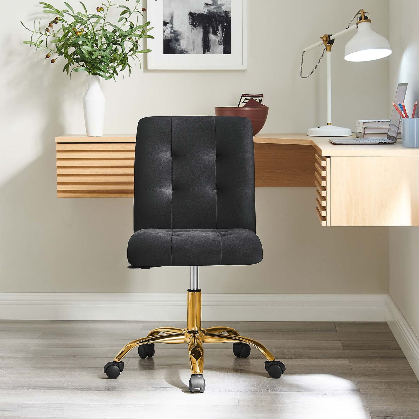 Prim Armless Performance Velvet Office Chair By Modway - EEI-4973 | Office Chairs | Modishstore