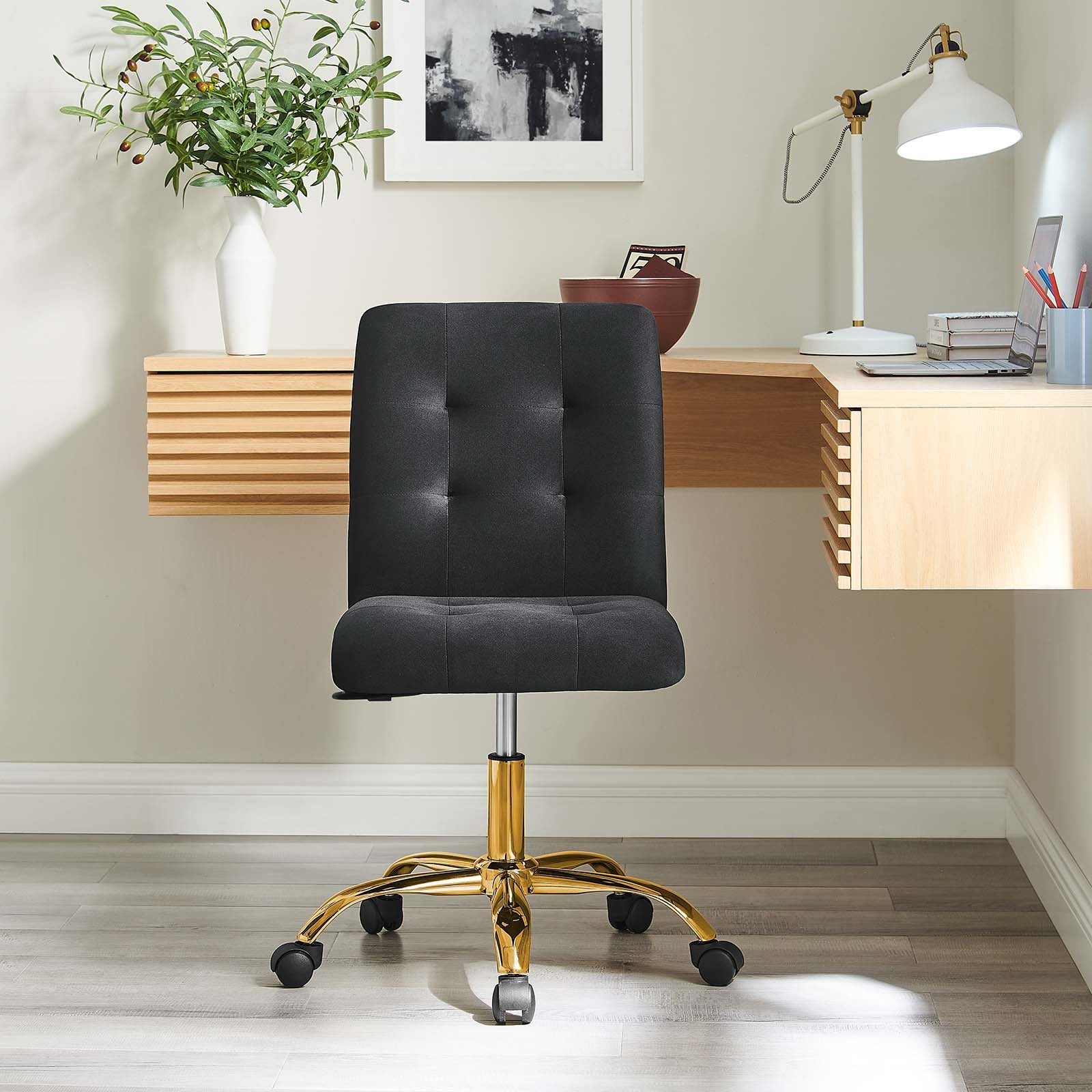 Prim Armless Performance Velvet Office Chair By Modway - EEI-4973 | Office Chairs | Modishstore