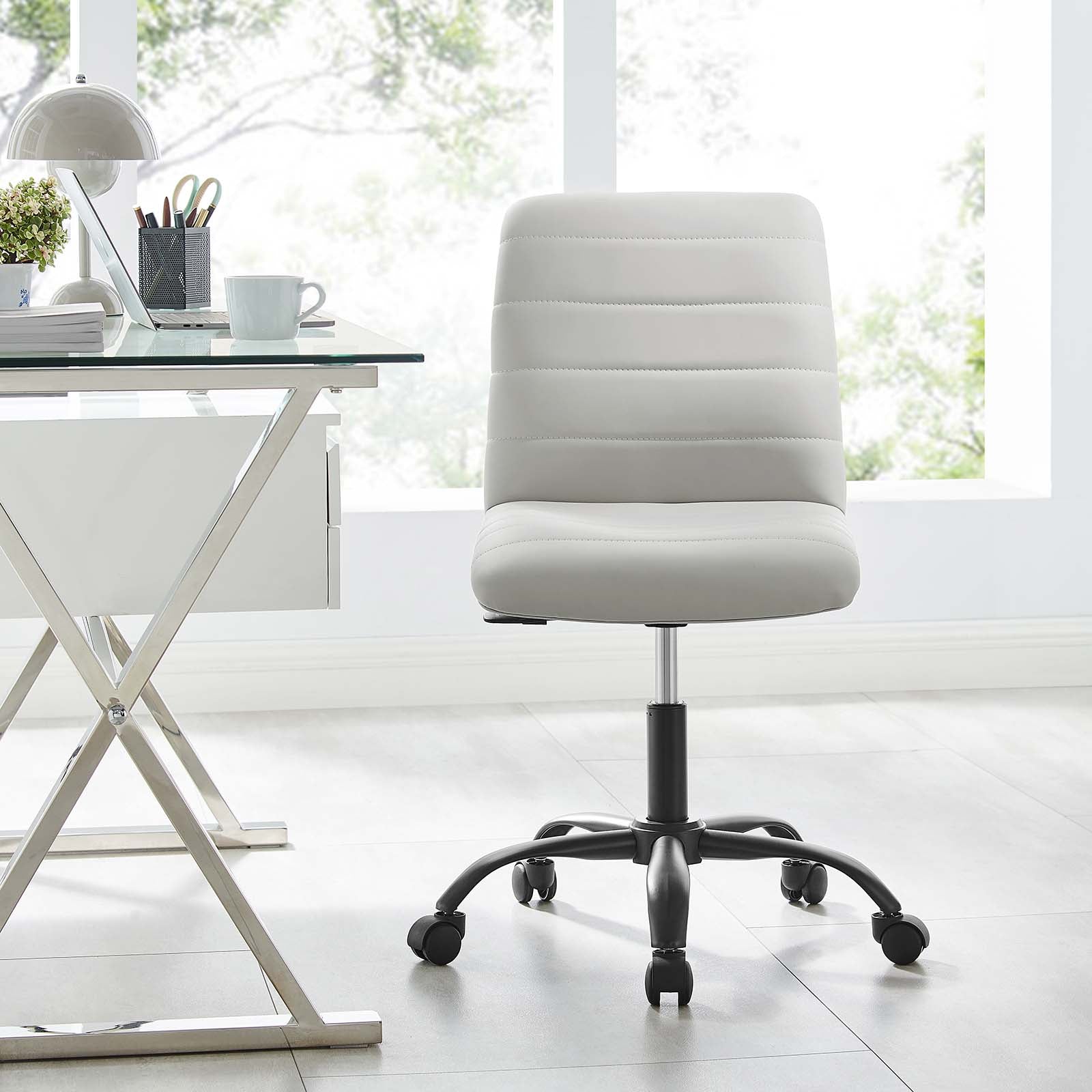 Ripple Armless Vegan Leather Office Chair By Modway - EEI-4974 | Office Chairs | Modishstore
