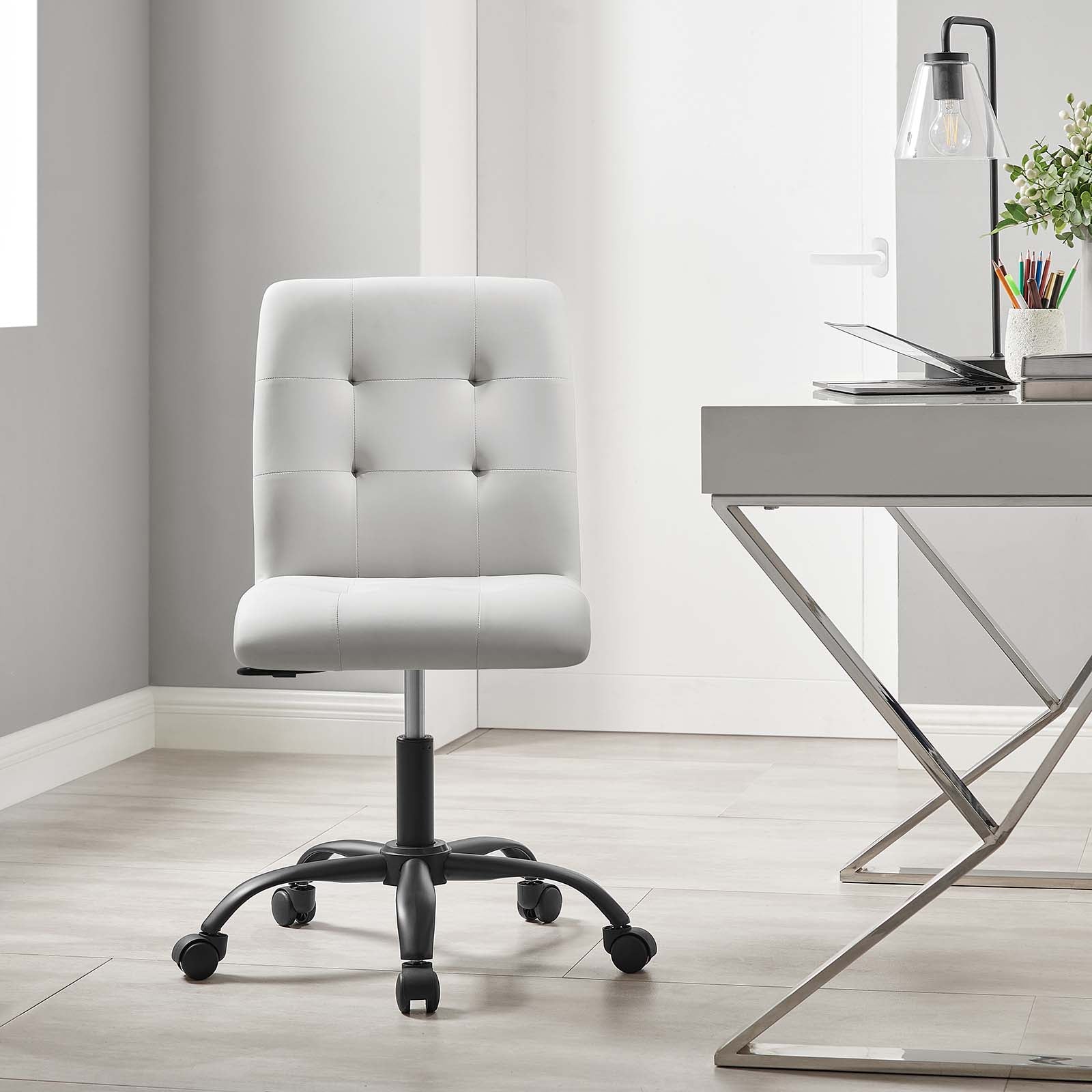Prim Armless Vegan Leather Office Chair By Modway - EEI-4975 | Office Chairs | Modishstore