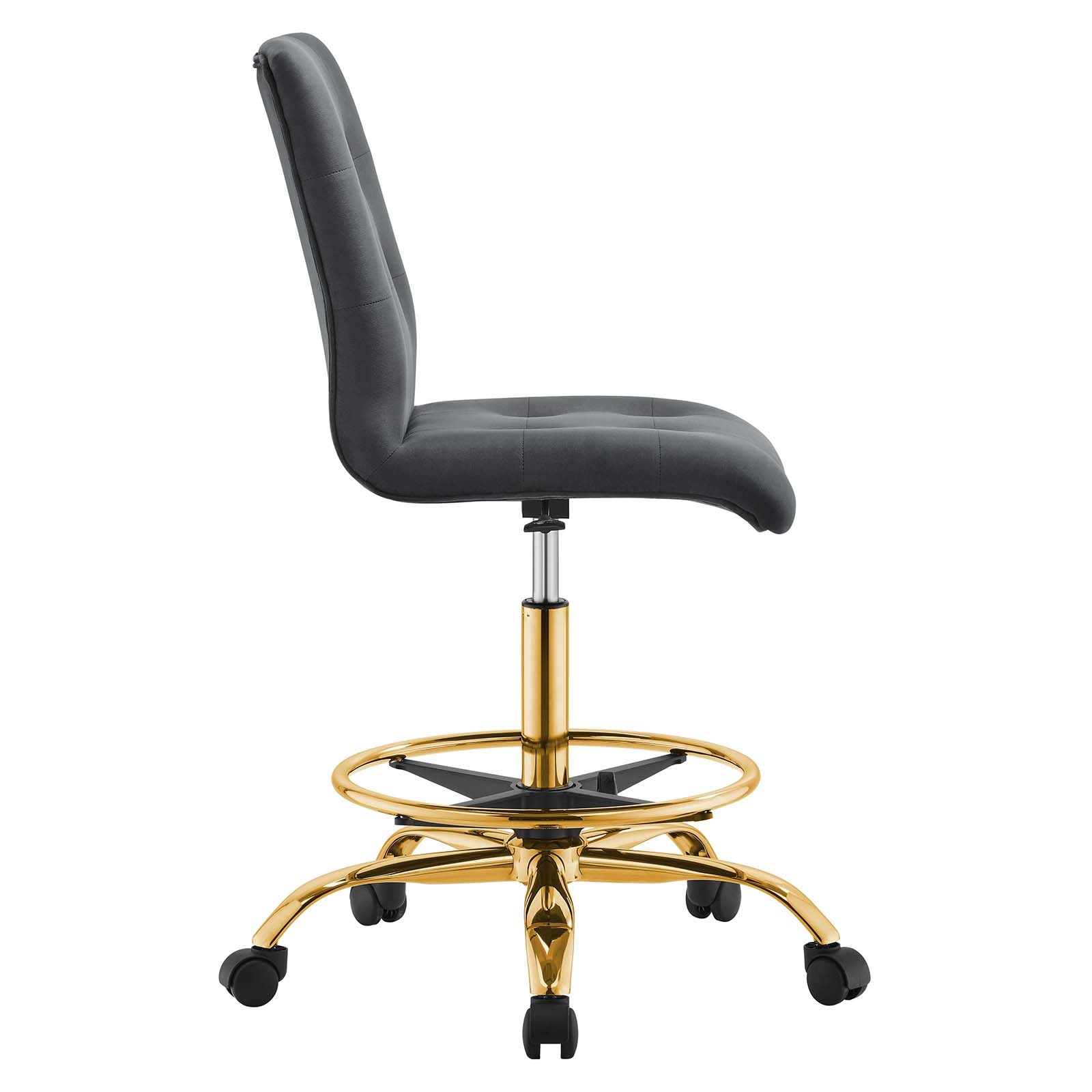 Prim Armless Performance Velvet Drafting Chair By Modway - EEI-4977 | Office Chairs | Modishstore - 18