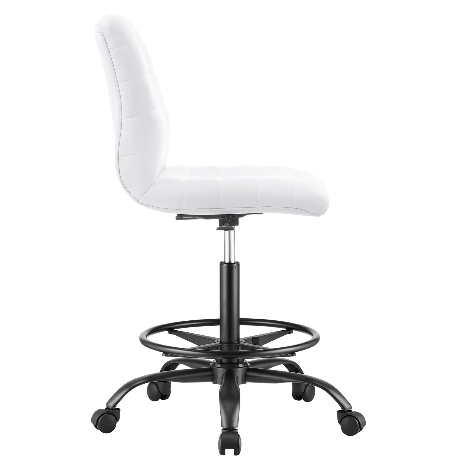 Ripple Armless Vegan Leather Drafting Chair By Modway - EEI-4978 | Office Chairs | Modishstore - 18
