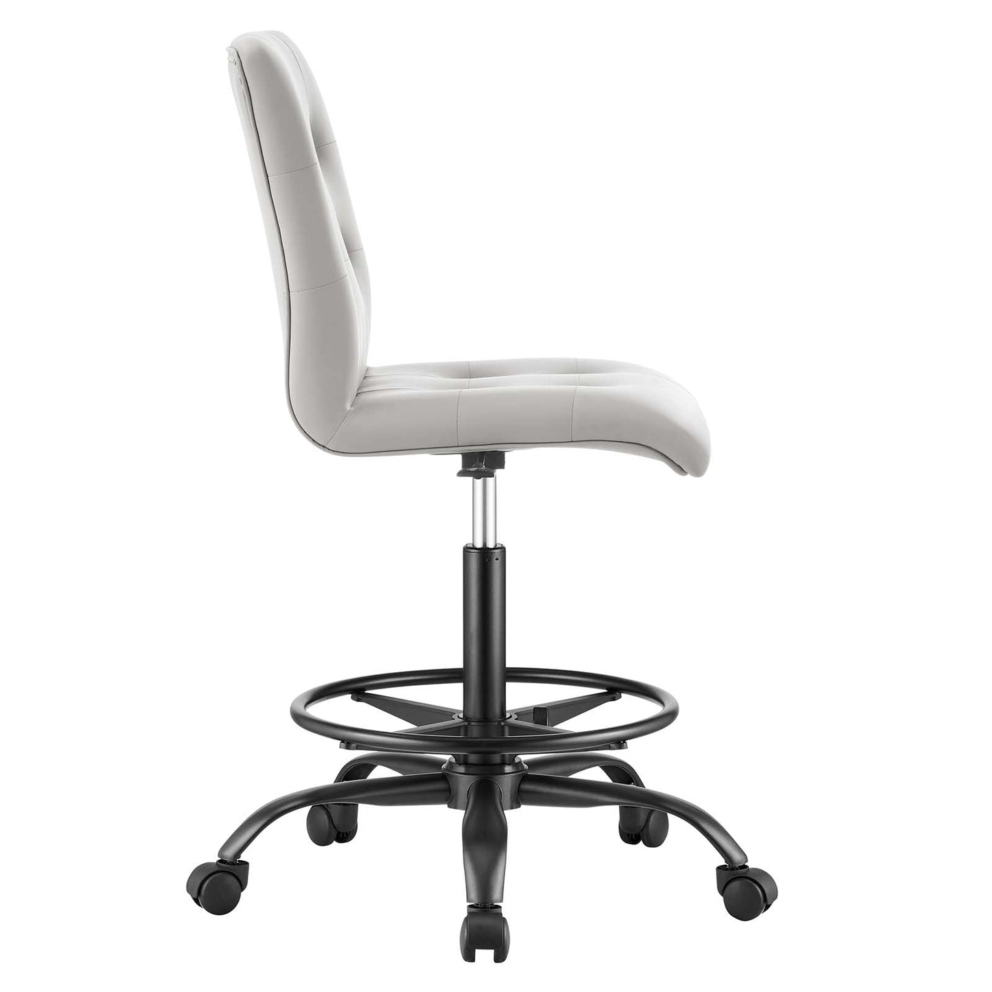 Prim Armless Vegan Leather Drafting Chair By Modway - EEI-4979 | Office Chairs | Modishstore - 3