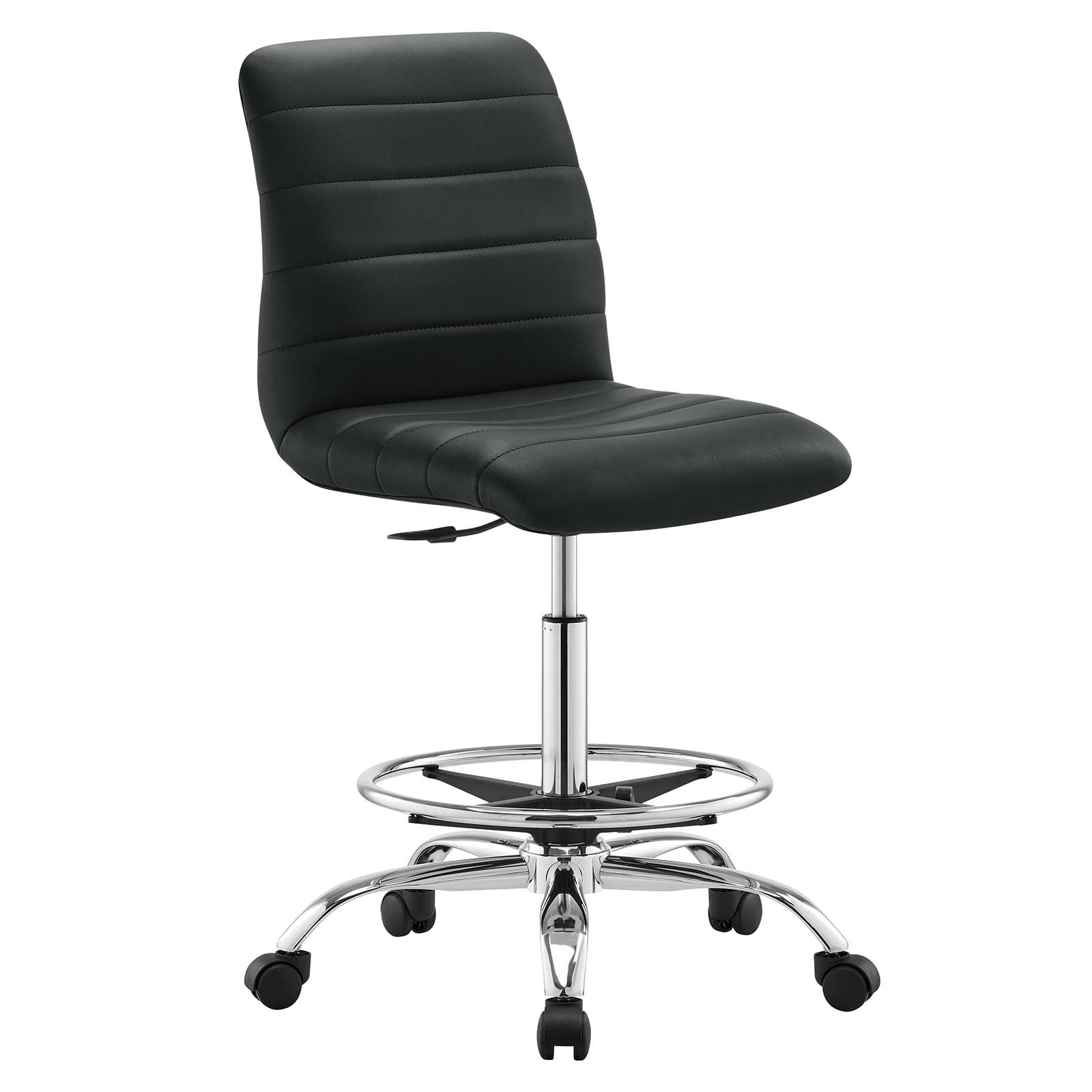 Ripple Armless Vegan Leather Drafting Chair By Modway - EEI-4980 | Office Chairs | Modishstore - 2