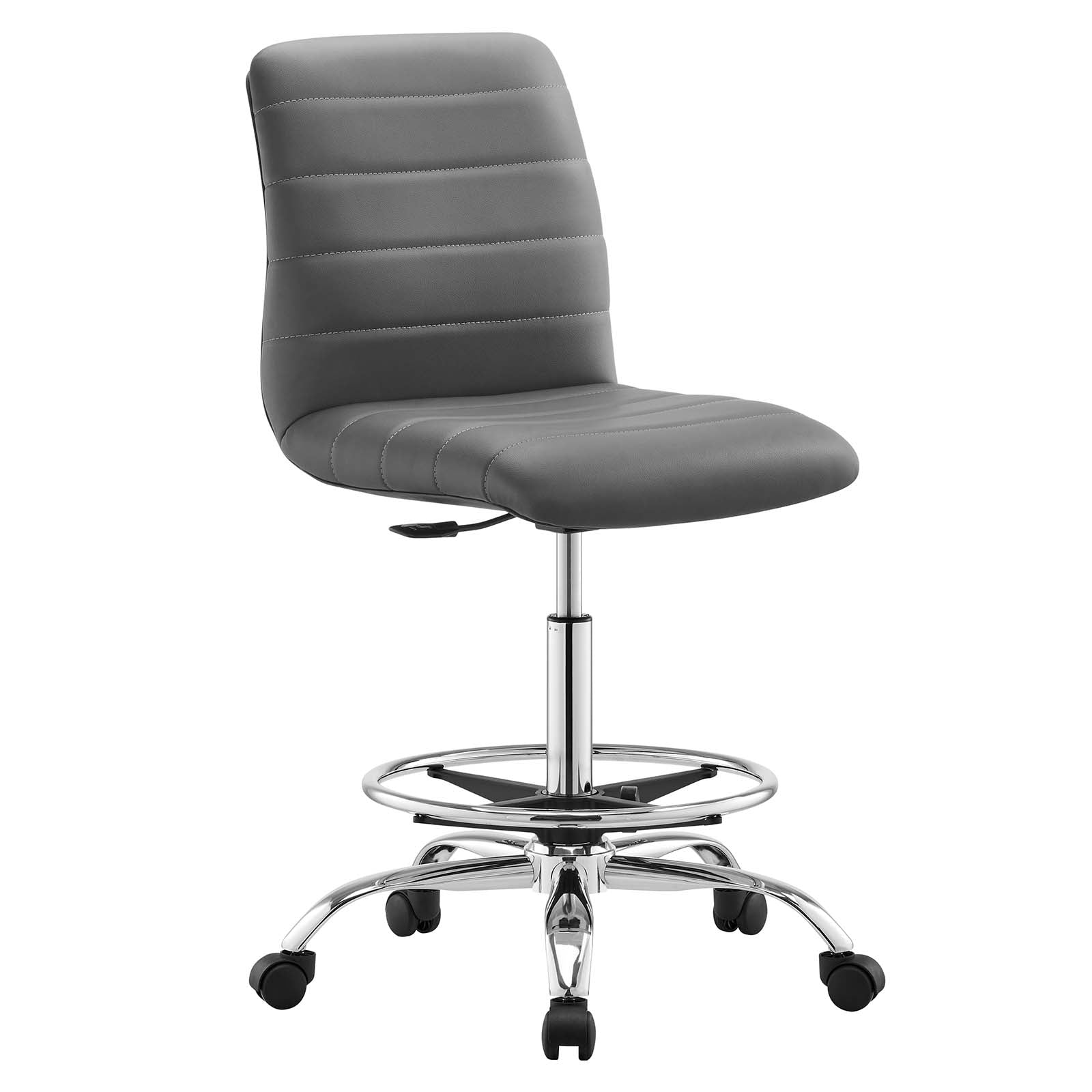 Ripple Armless Vegan Leather Drafting Chair By Modway - EEI-4980 | Office Chairs | Modishstore - 9