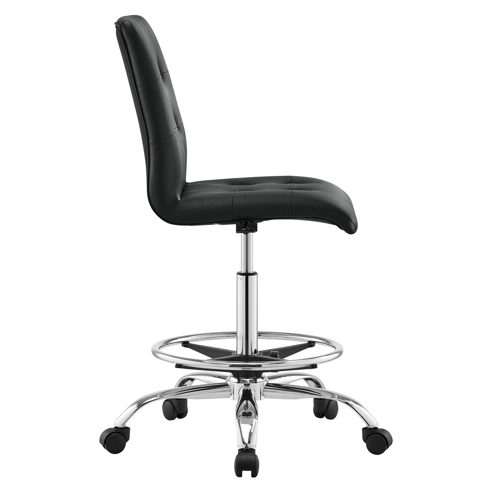 Prim Armless Vegan Leather Drafting Chair By Modway - EEI-4981 | Office Chairs | Modishstore - 3