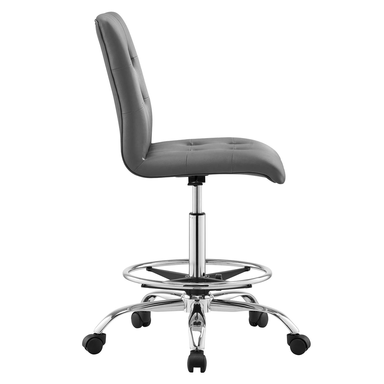 Prim Armless Vegan Leather Drafting Chair By Modway - EEI-4981 | Office Chairs | Modishstore - 10