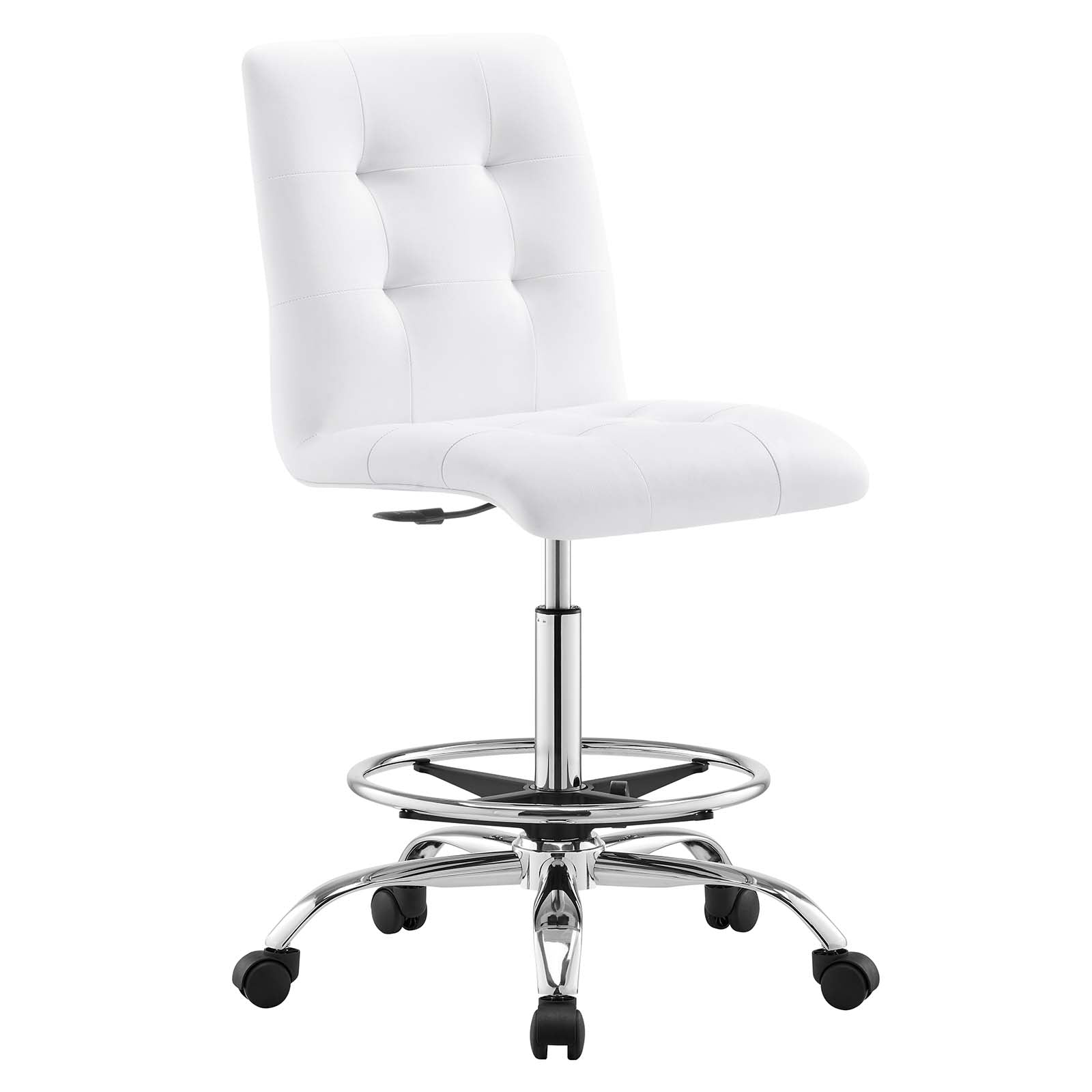 Prim Armless Vegan Leather Drafting Chair By Modway - EEI-4981 | Office Chairs | Modishstore - 33