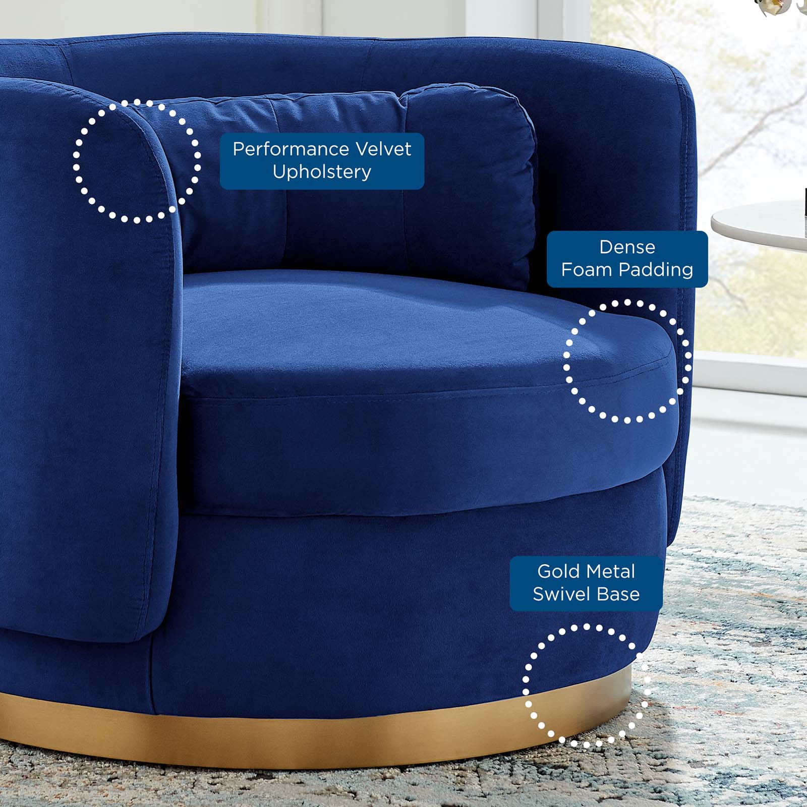 Relish Performance Velvet Performance Velvet Swivel Chair By Modway | Armchairs | Modishstore-13