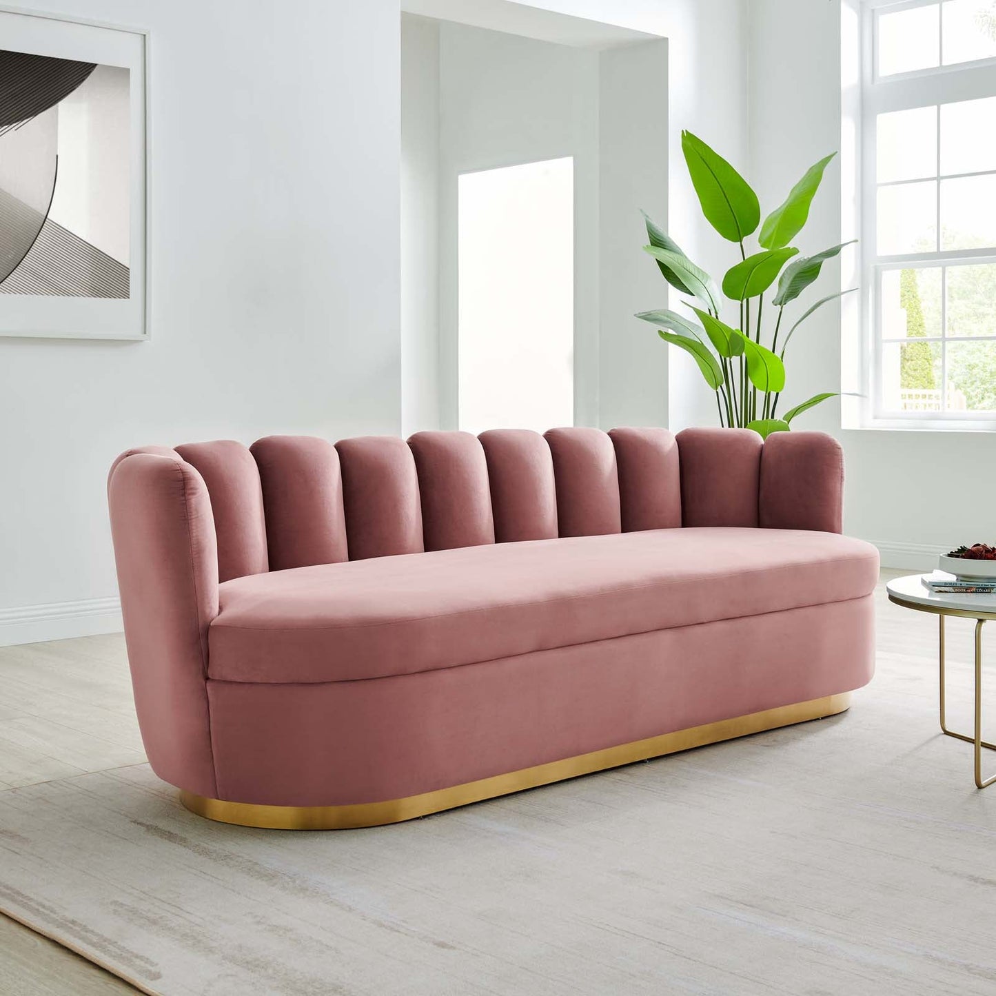 Victoria Channel Tufted Performance Velvet Sofa By Modway | Sofas | Modishstore