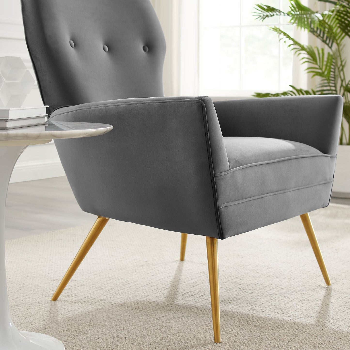 Renata Button Tufted Performance Velvet Armchair By Modway | Armchairs | Modishstore-8