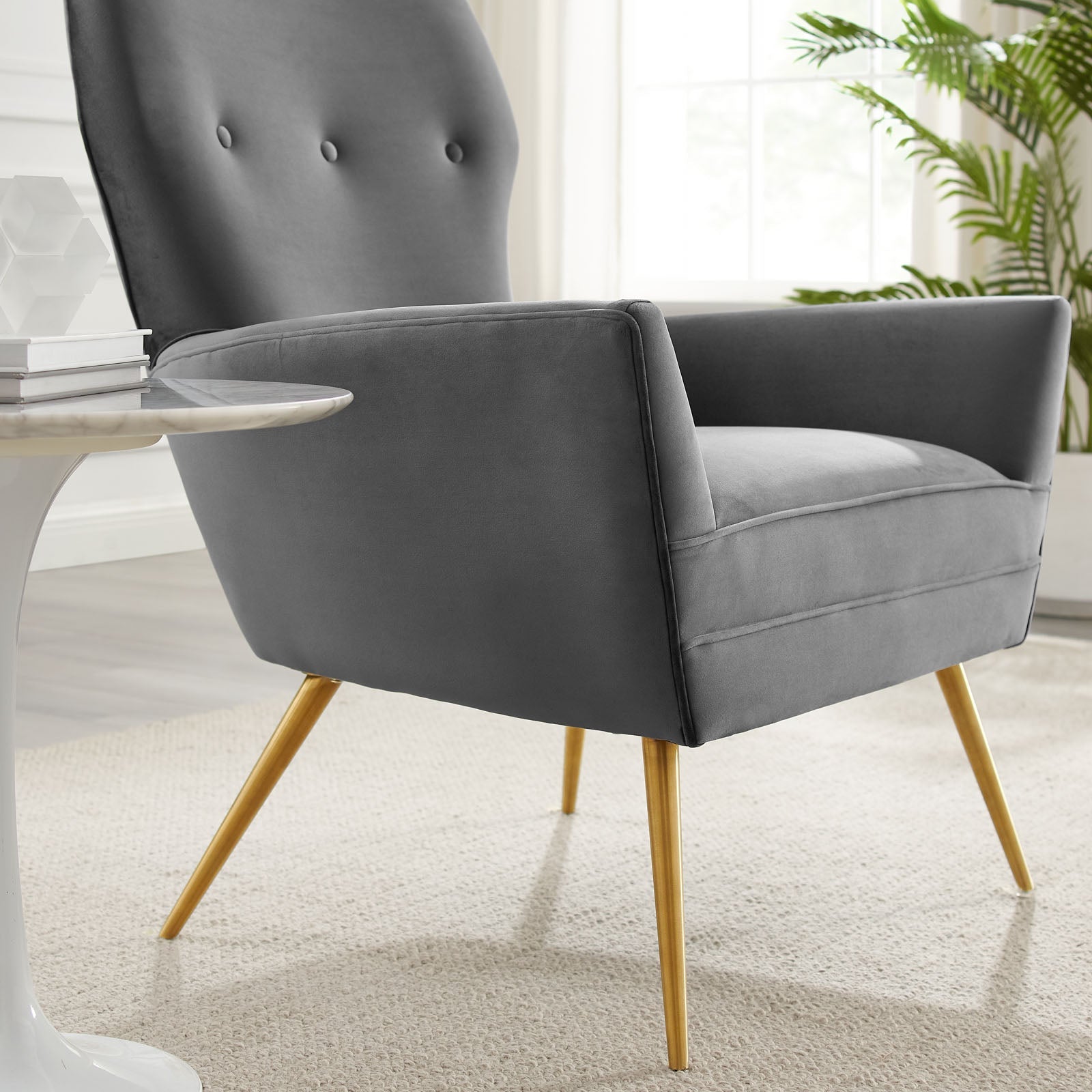 Renata Button Tufted Performance Velvet Armchair By Modway | Armchairs | Modishstore-8