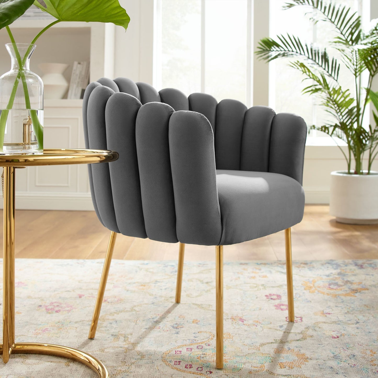 Sanna Channel Tufted Performance Velvet Armchair By Modway | Armchairs | Modishstore-8