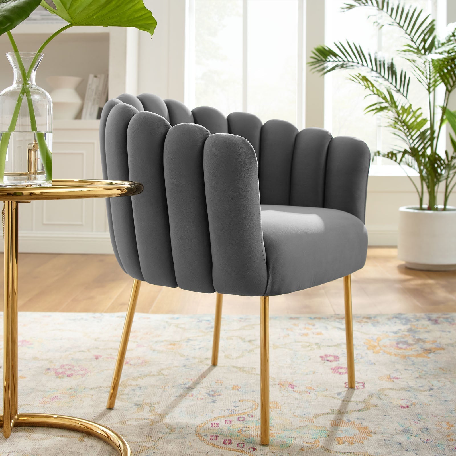 Sanna Channel Tufted Performance Velvet Armchair By Modway | Armchairs | Modishstore-8