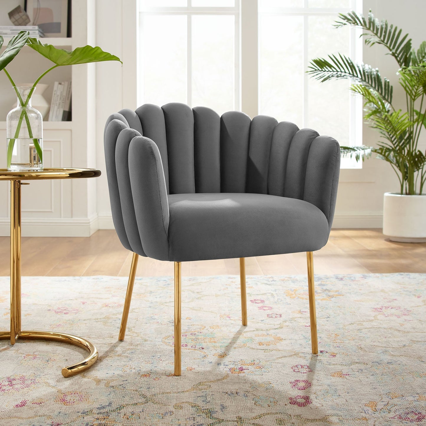 Sanna Channel Tufted Performance Velvet Armchair By Modway | Armchairs | Modishstore
