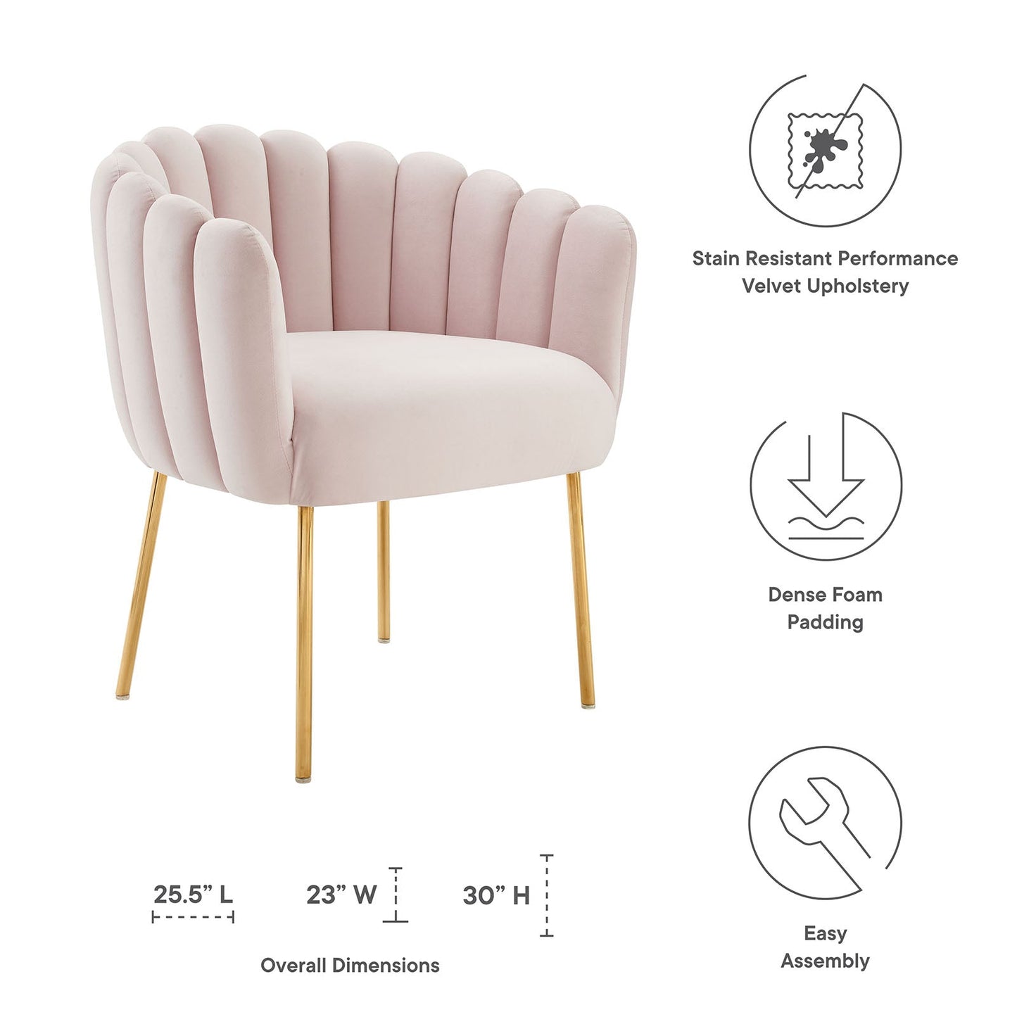 Sanna Channel Tufted Performance Velvet Armchair By Modway | Armchairs | Modishstore-18