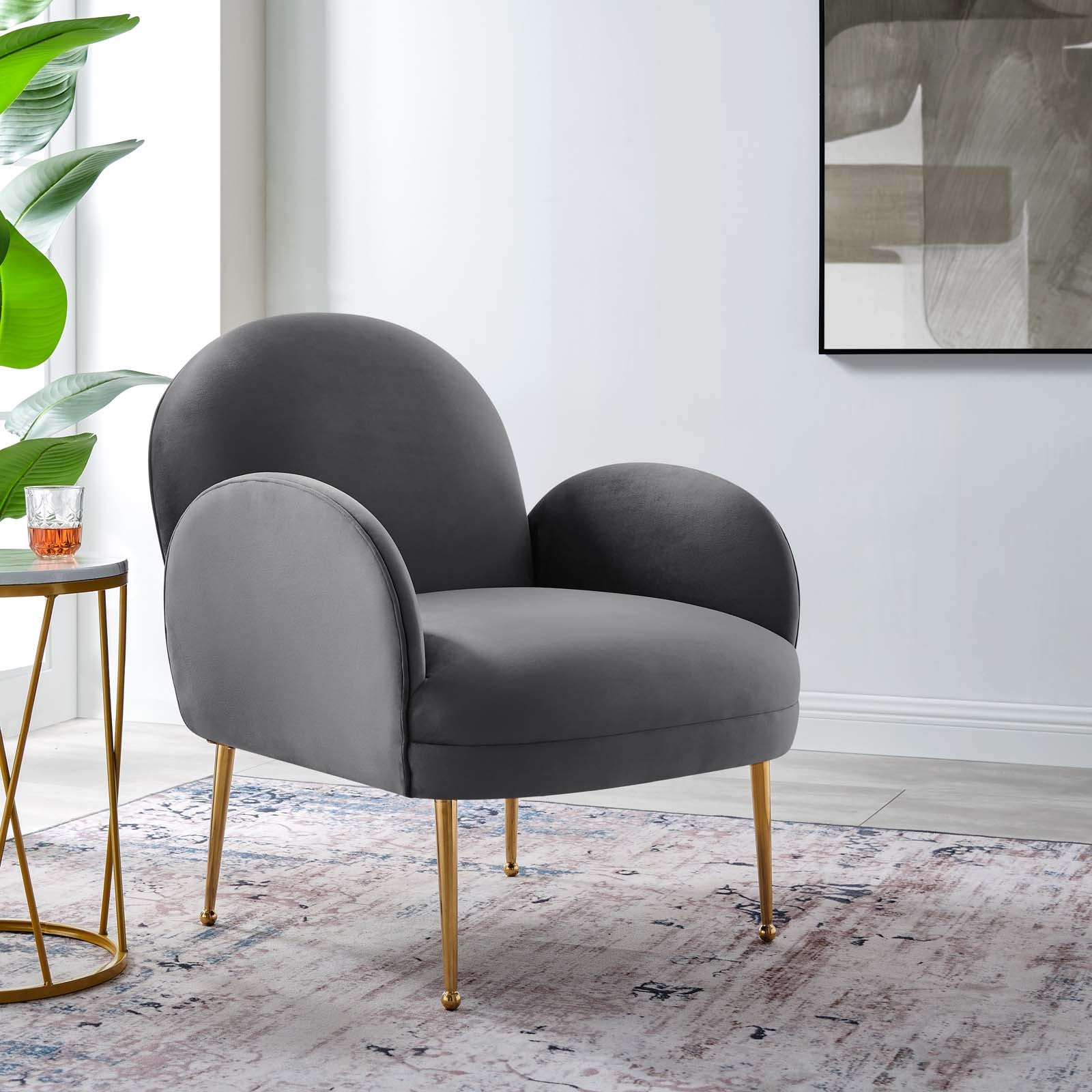 Transcend Performance Velvet Armchair By Modway | Armchairs | Modishstore