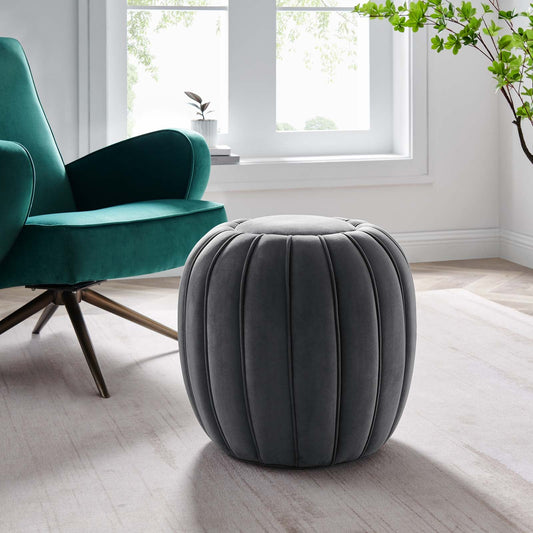 Celebrate Channel Tufted Performance Velvet Ottoman By Modway - EEI-5034-GRY | Ottomans |  Modishstore